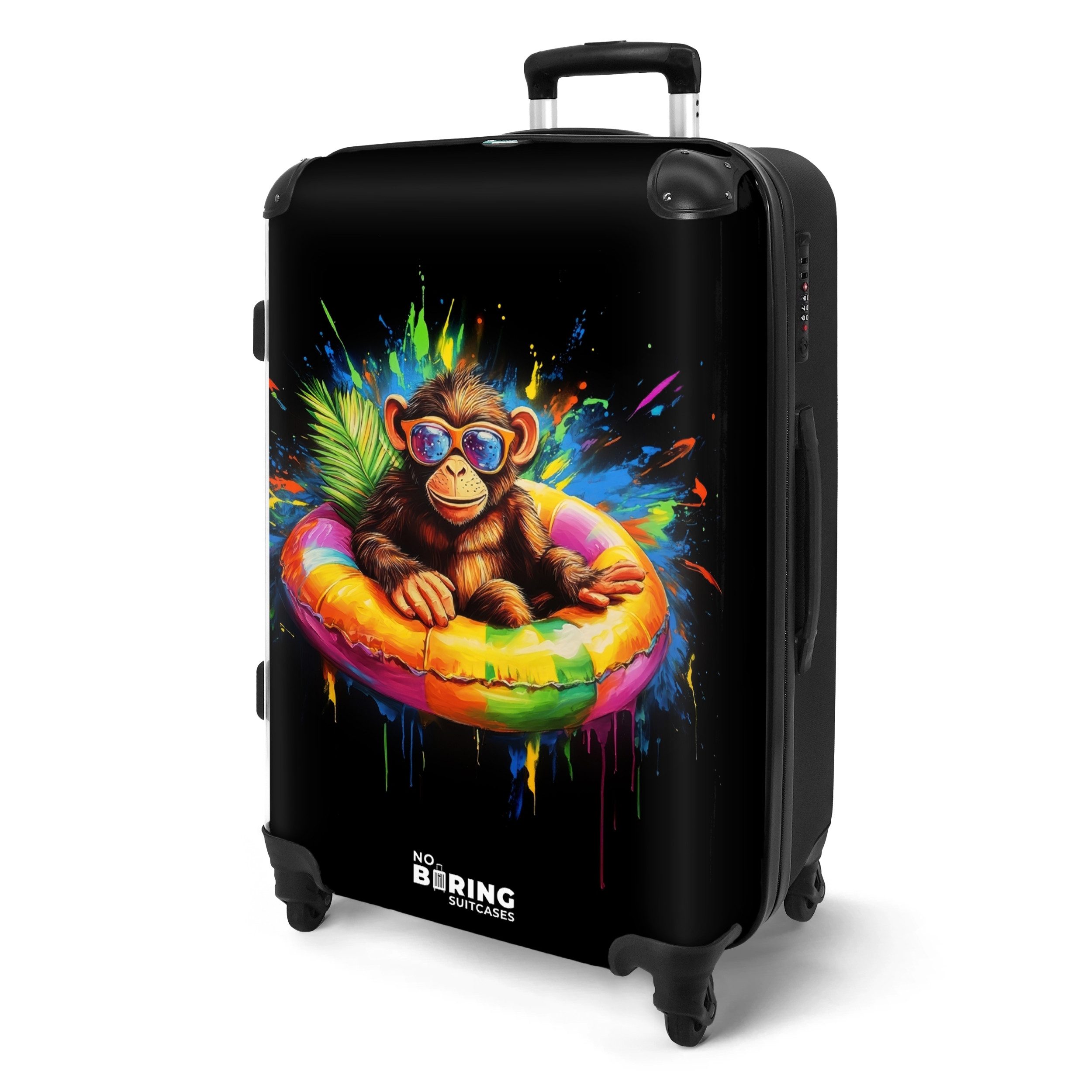 NoBoringSuitcases.com© Hartschalen-Trolley Sommeräffchen mit buntem Schwimm günstig online kaufen