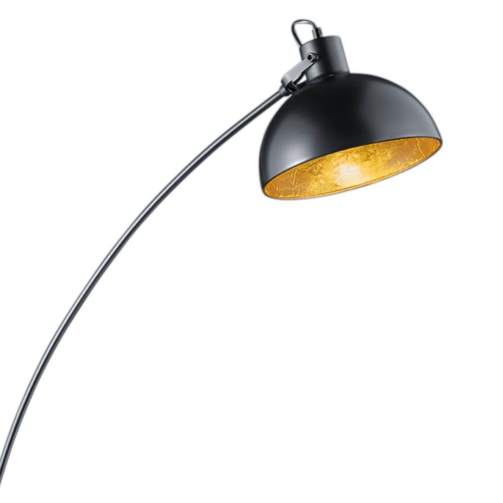 etc-shop LED Standleuchte schwarz Bogenlampe, Leselampe Bogenleuchte Stehlampe inklusive, nicht Wohnzimmer gold Leuchtmittel