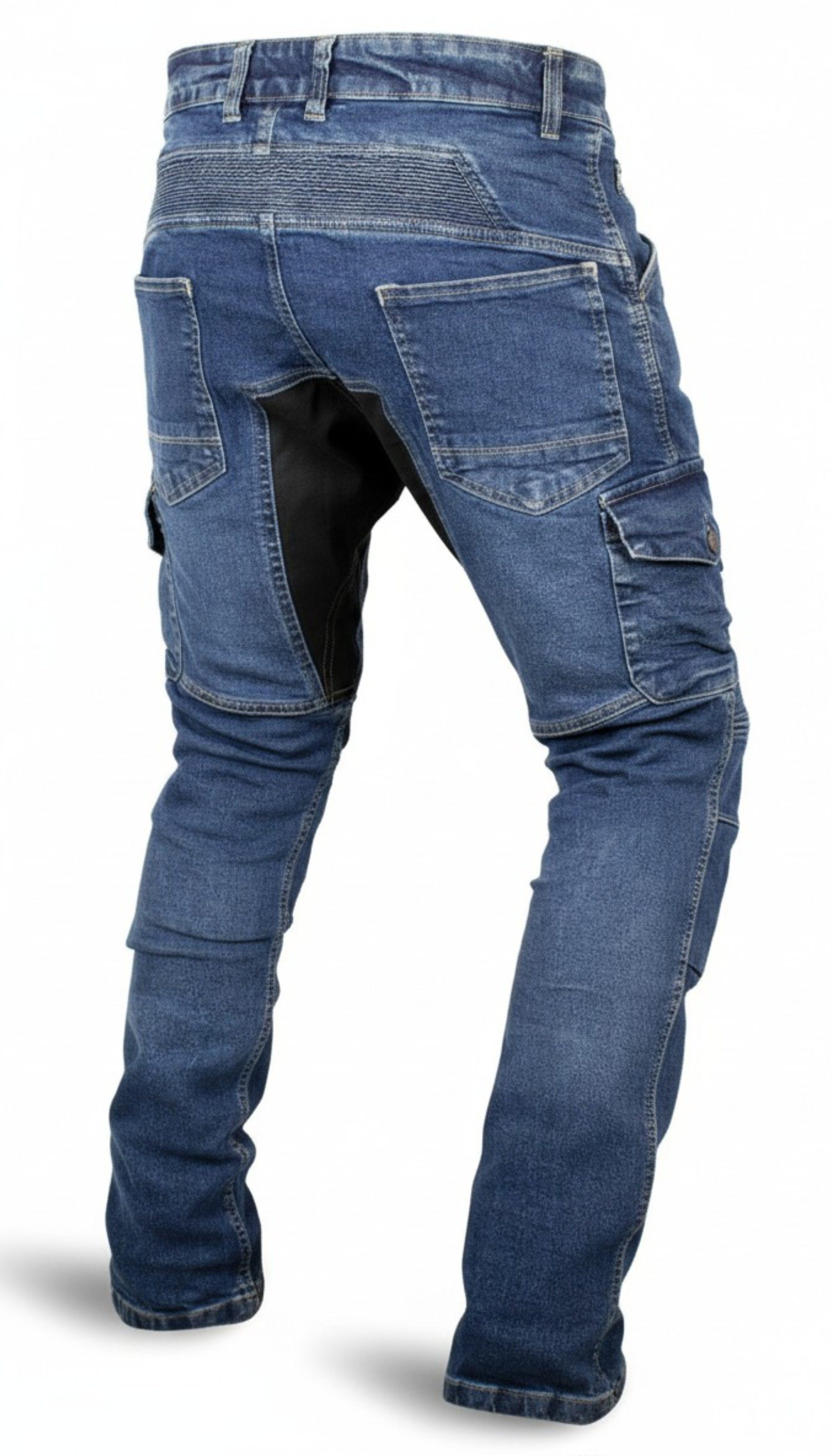 MDM Motorradhose Herren Motorrad Jeans mit Protektoren, Cargo Biker Hose