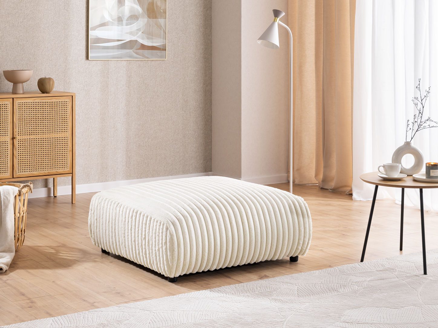 S-Style Möbel Polsterhocker Mollis aus Plüschcord günstig online kaufen