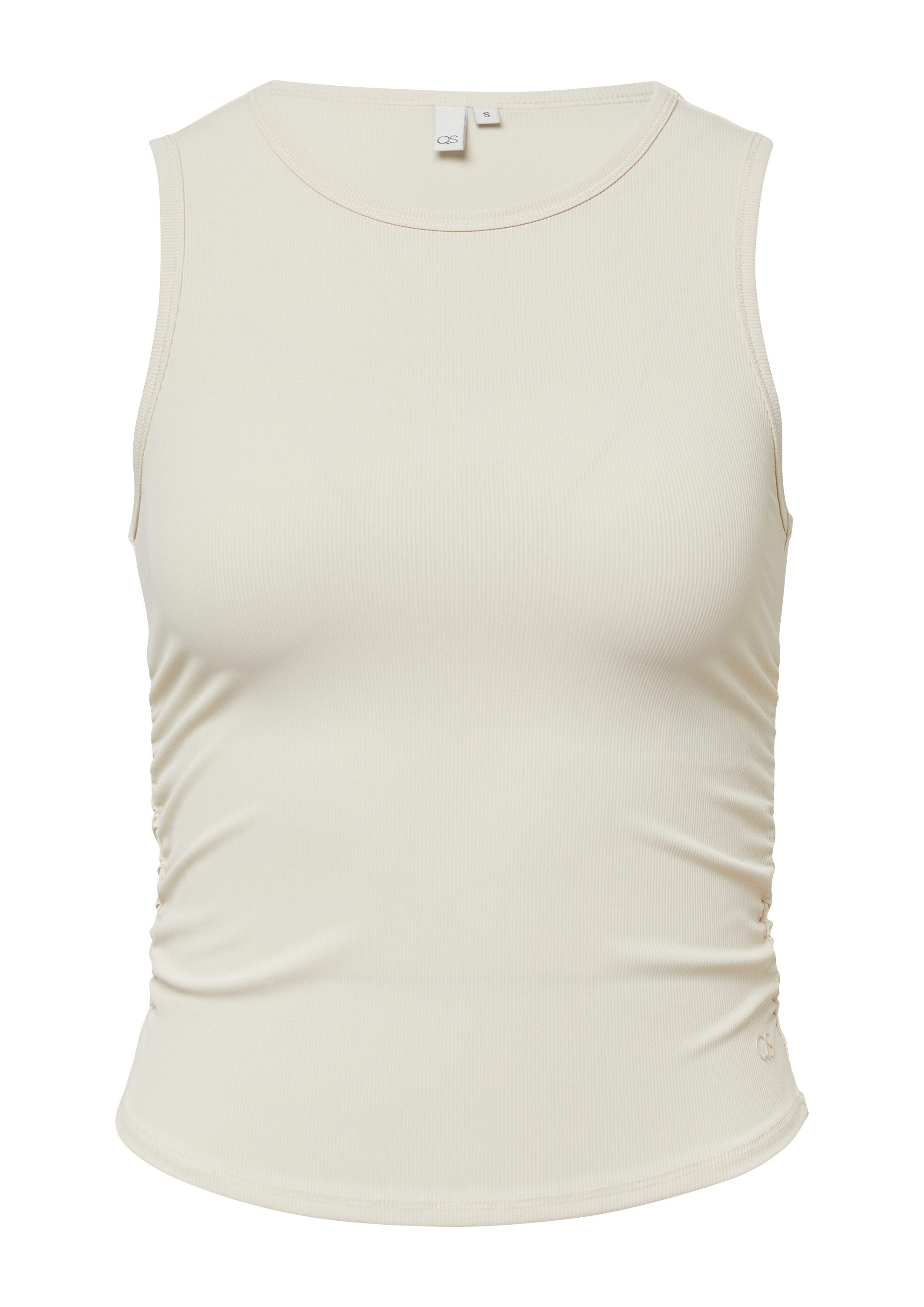 QS Muskelshirt T-Shirt Ripptop mit seitlicher Raffung, QS x Vanessa Mai