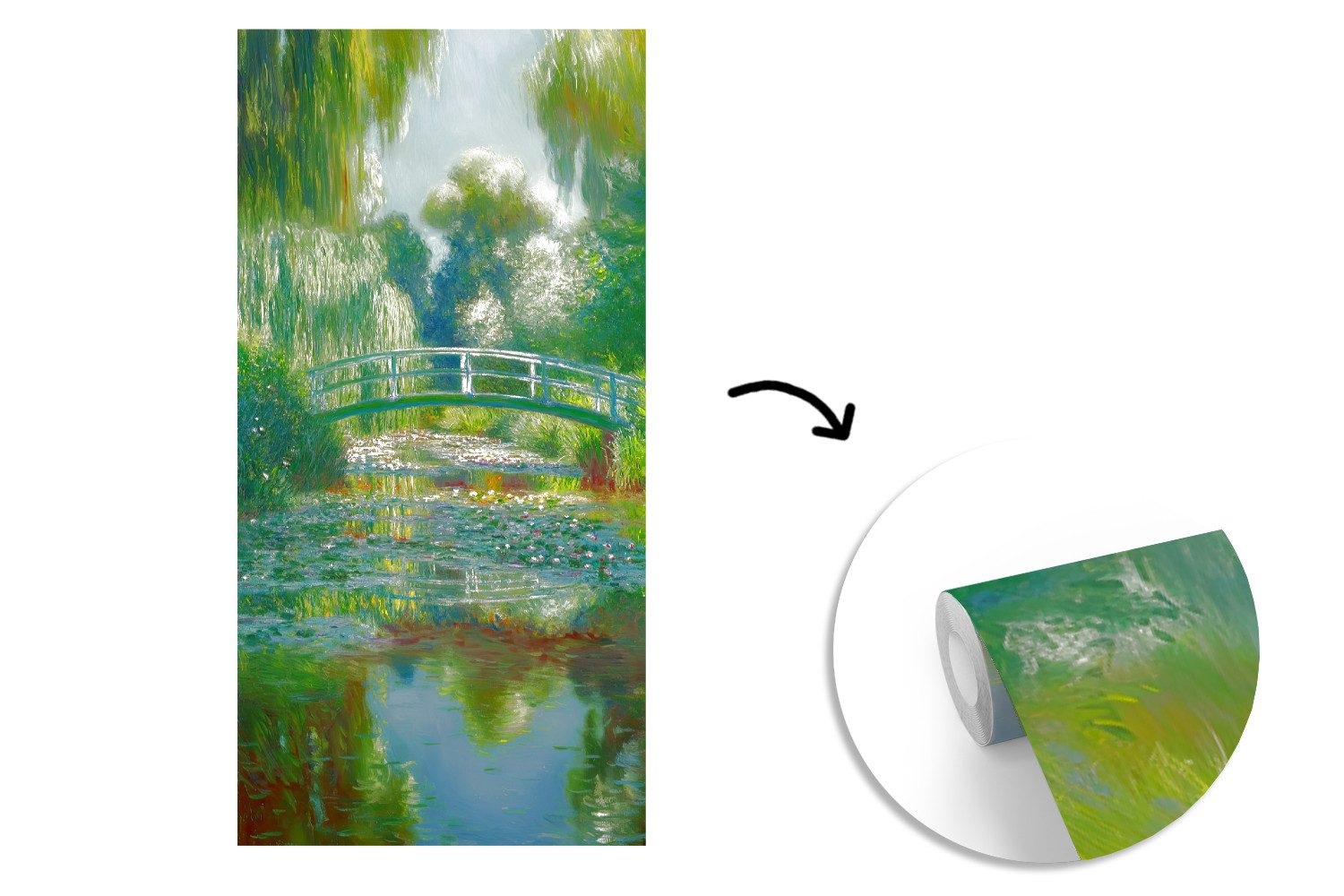 Brücke – Teich – Seerosen