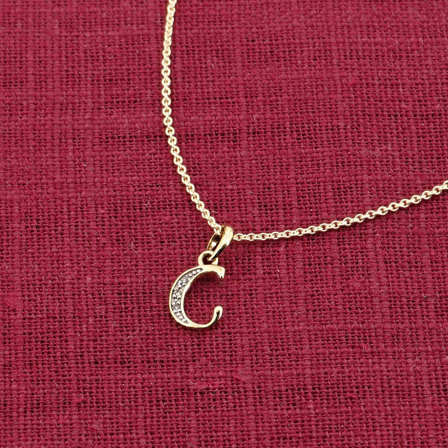 trendor Kette mit Anhänger Buchstaben-Anhänger C Gold 333/8K mit vergoldete günstig online kaufen