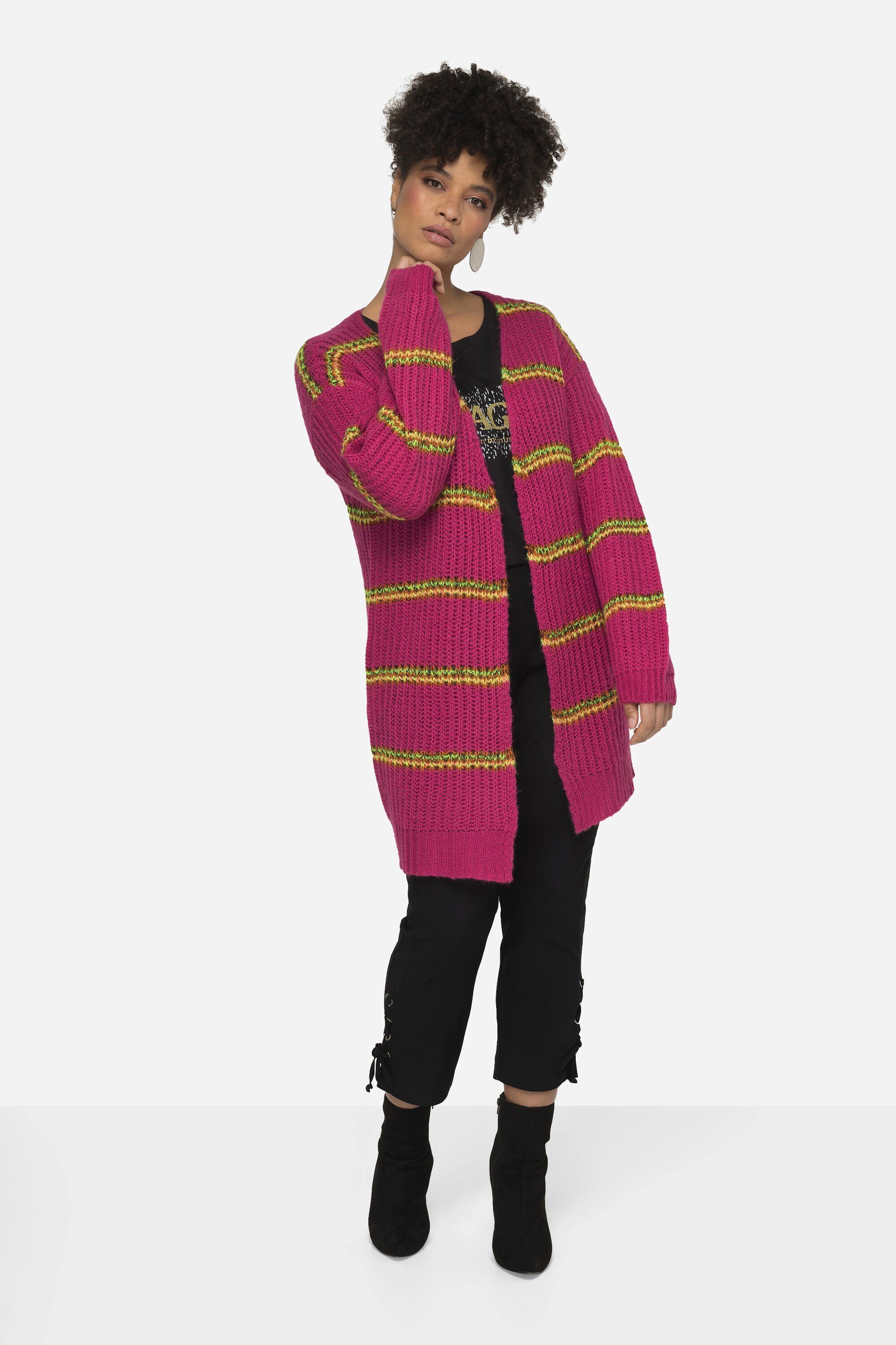 MIAMODA Strickjacke Strickjacke Ringel offene Form Langarm günstig online kaufen