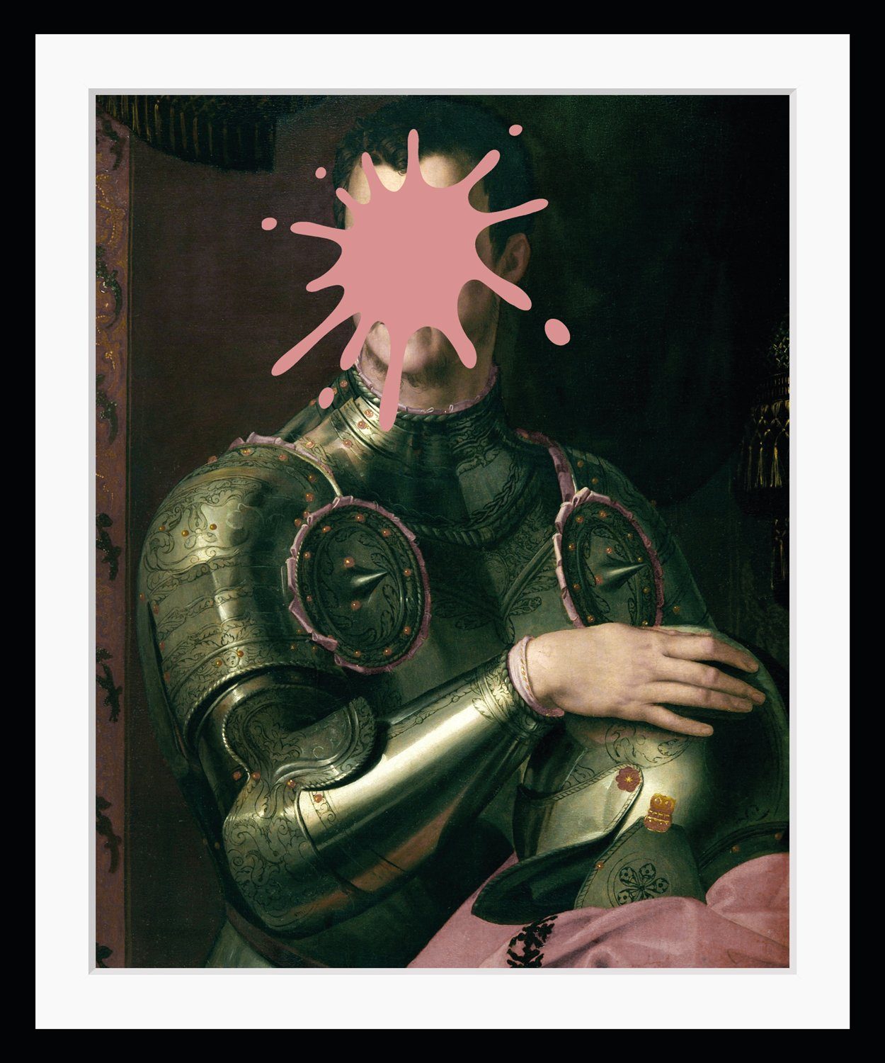 queence Bild Mailin mit Farbklecks, Bilder von Männern, Gemälde, Historische Persönlichkeiten, Kunst, Mann, Ritter, HD Premium Poster-Druck inkl. Holzrahmen