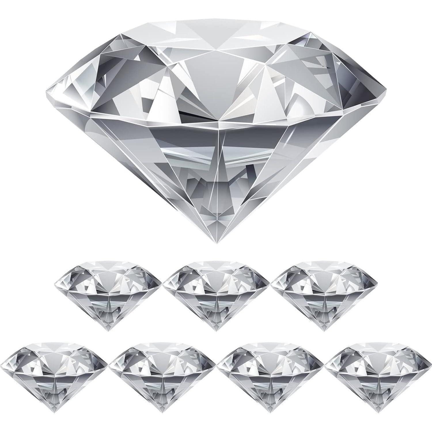 LuxusKollektion Dekokies 8er Set Kristall Glas Diamant Deko Hochzeit Party 40mm