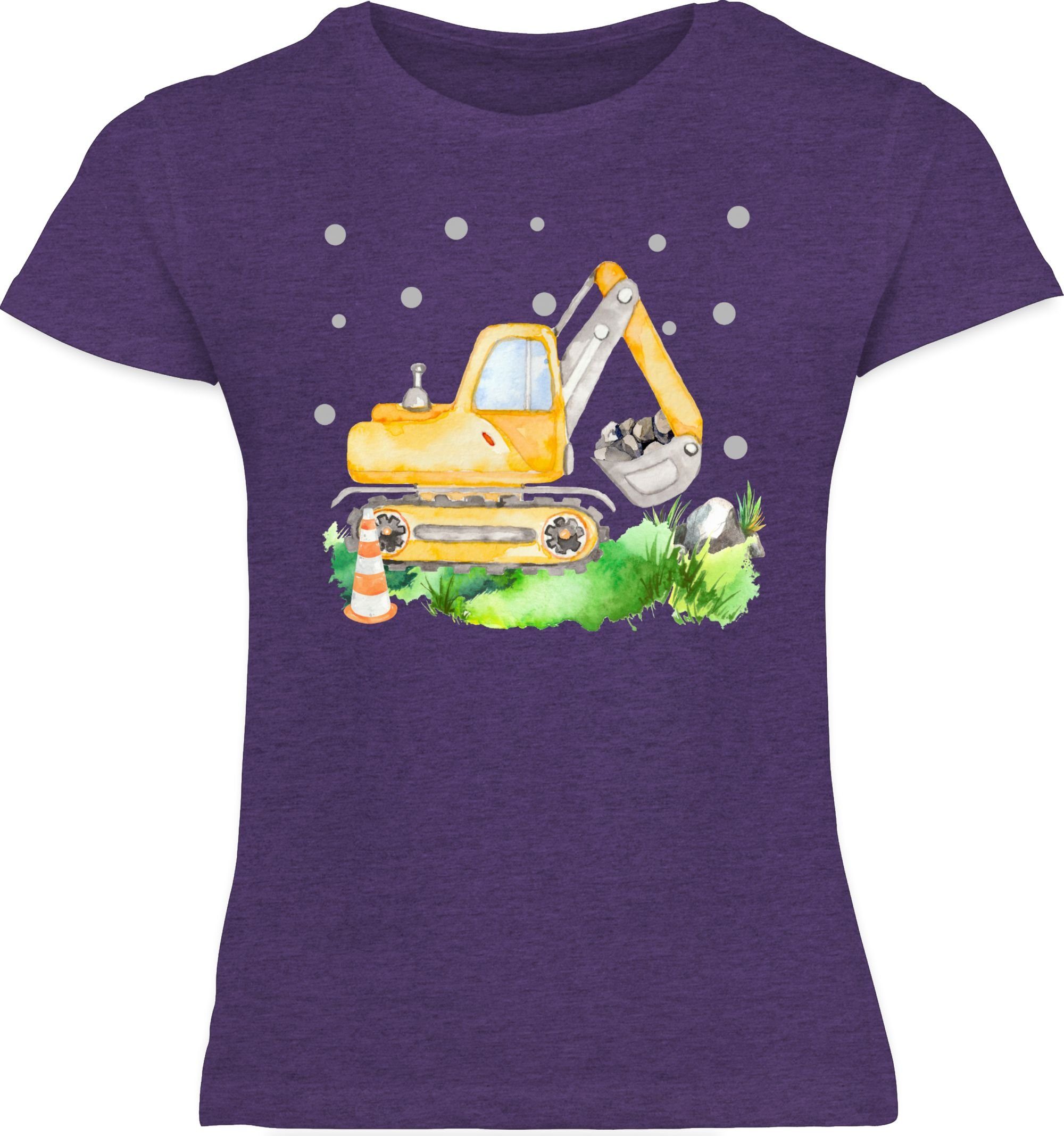 Shirtracer T-Shirt Baggerfahrer Geschenk Baumaschine Baustelle Bagger Andere Fahrzeuge - Mädchen