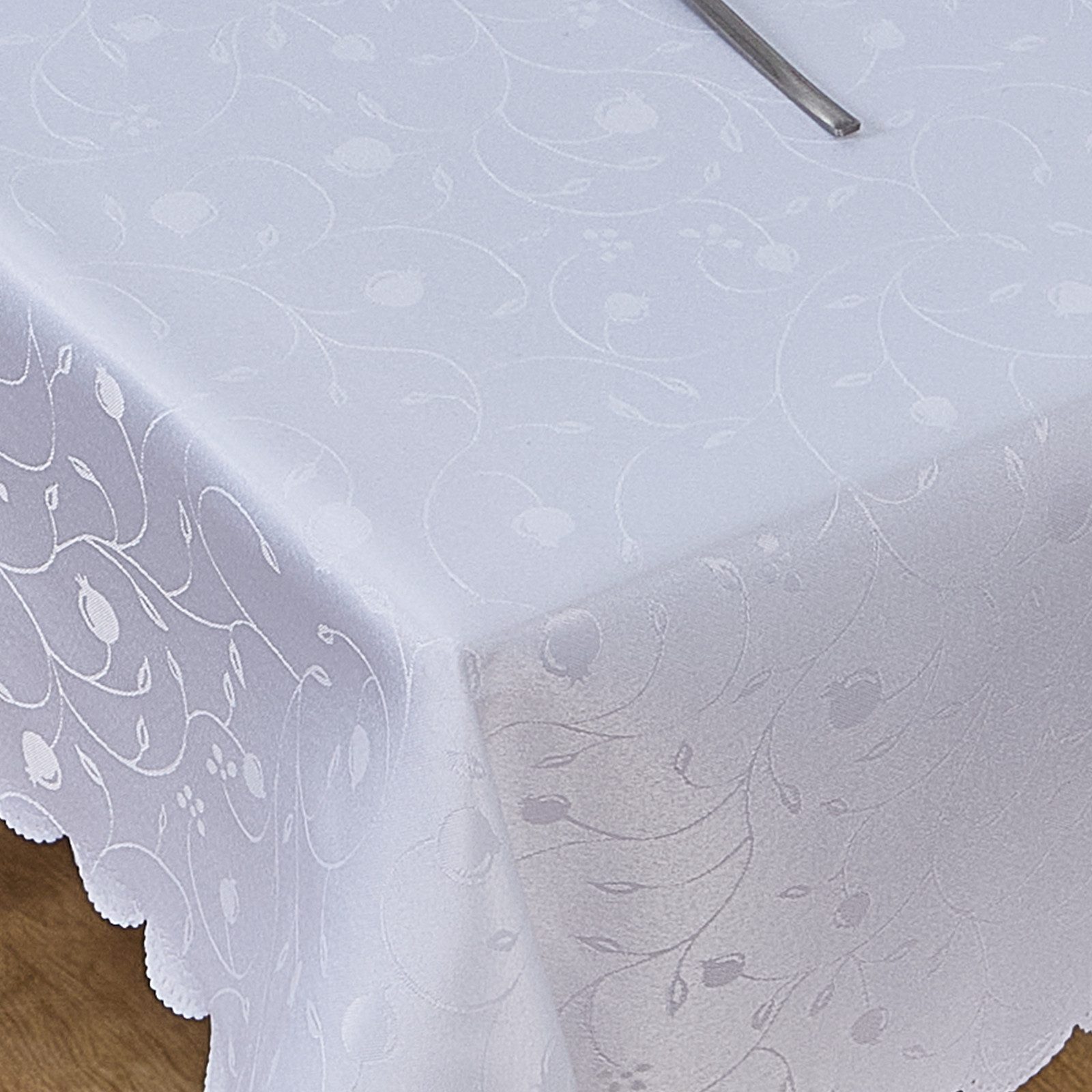Simurq Tischdecke Abwaschbar - Lotuseffekt, Wasserabweisend & Pflegeleicht Tischdecken (Tischdecke weiß Grau Beige Tischdecke Rund