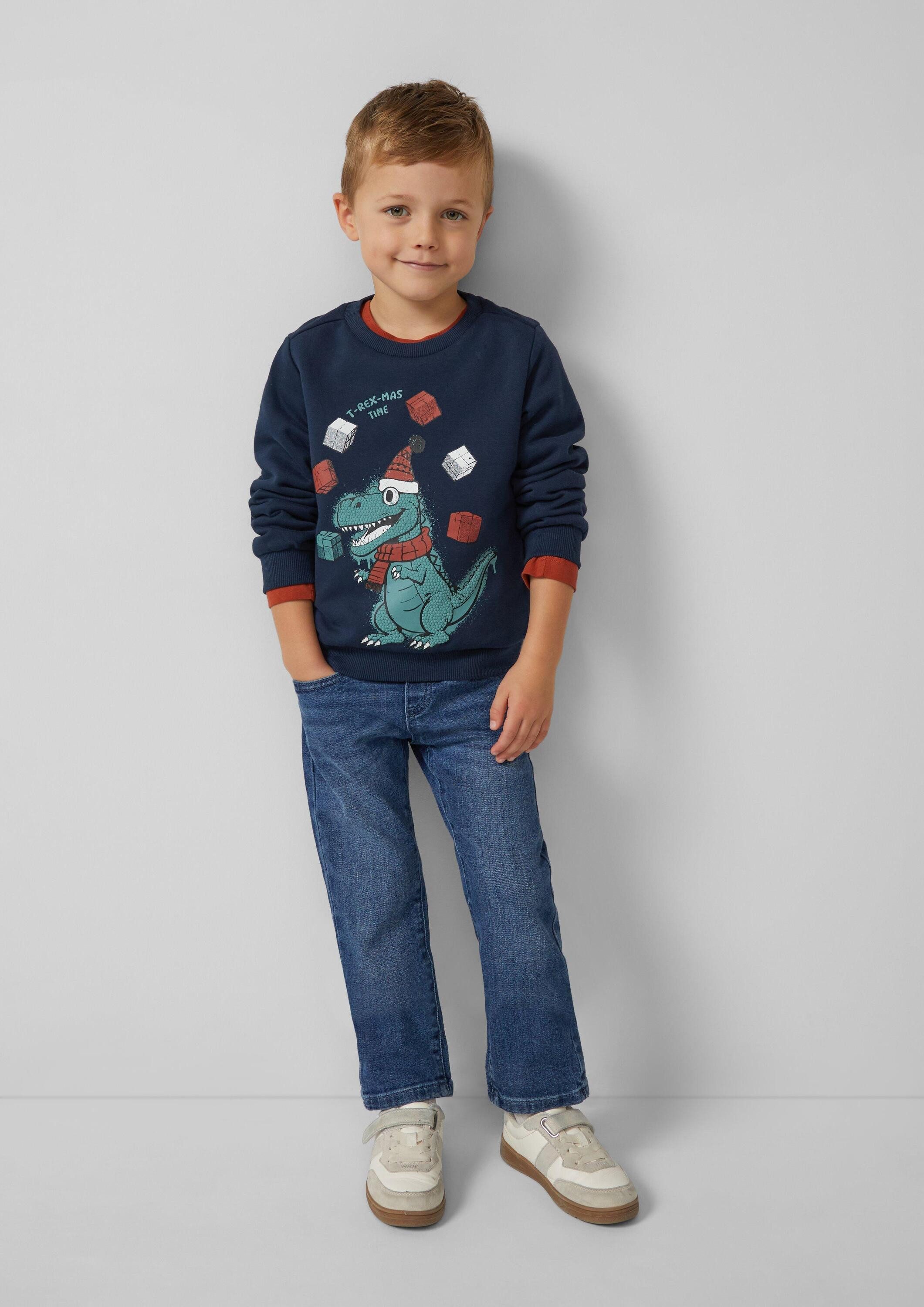 s.Oliver Sweatshirt Sweatshirt Kuscheliges Sweatshirt mit X-Mas-Frontprint – Bild 3 von 4