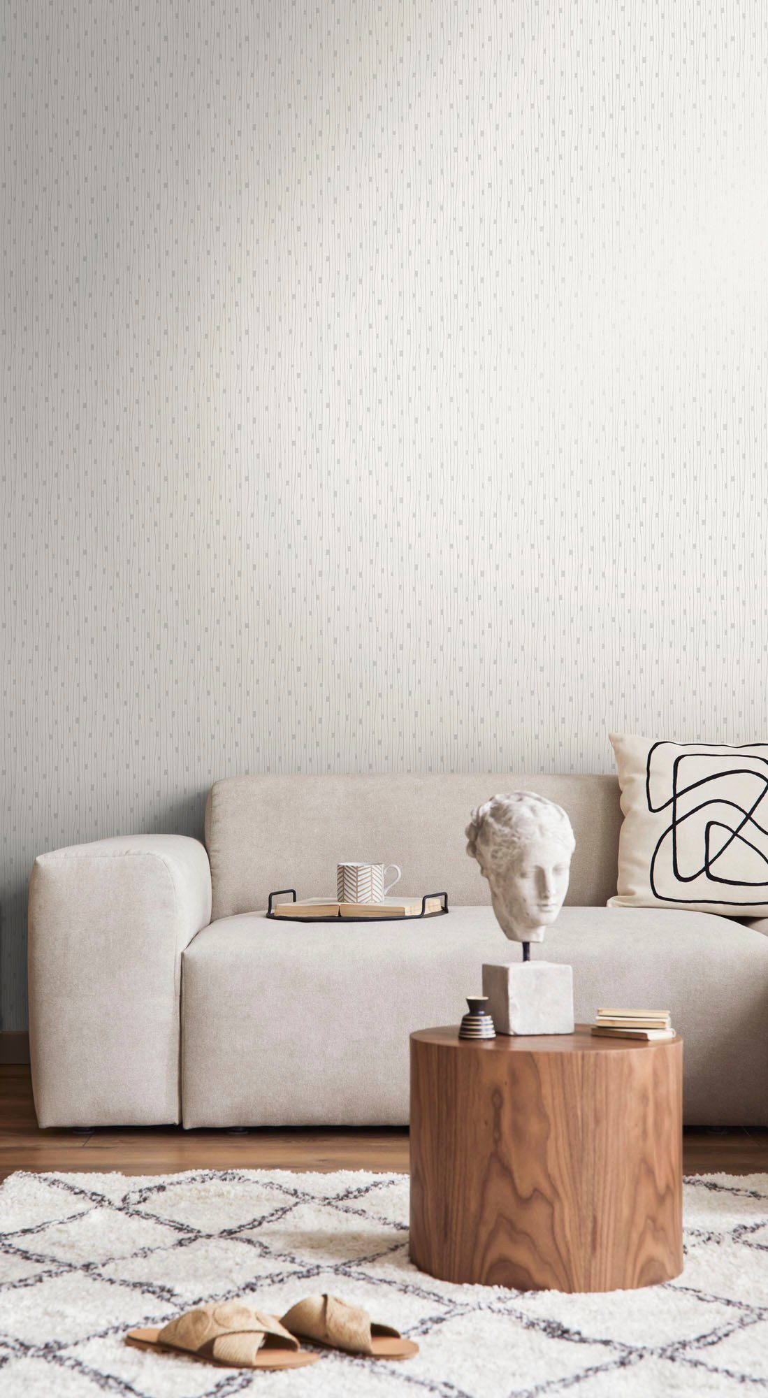 Livingwalls Tapete Figurative Motive Schwarz Gold und Silber 53 cm x 10,05 günstig online kaufen