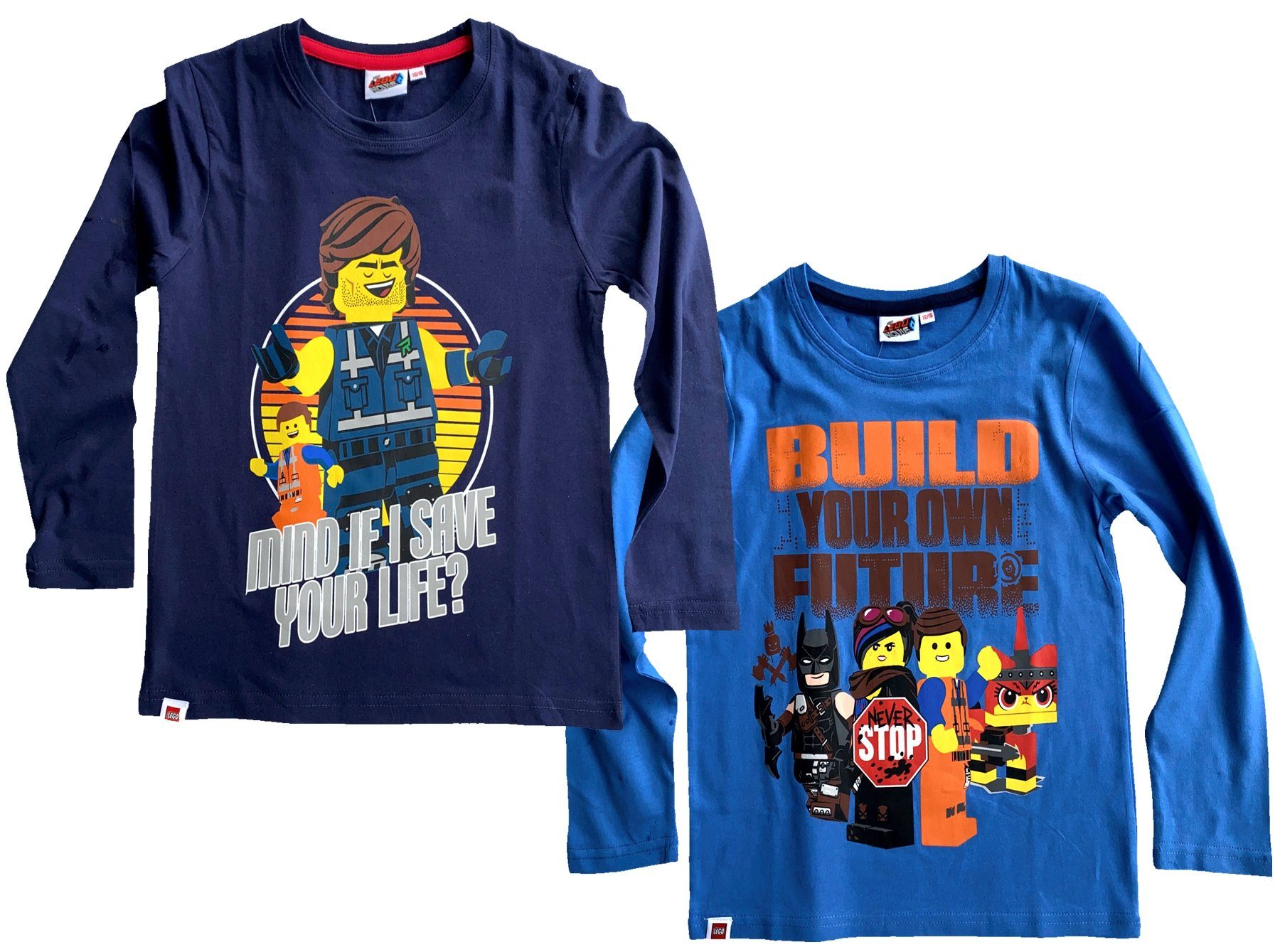 LEGO® kidswear Langarmshirt 2x Lego Movie Langarm T-Shirt Blau Jungen Sweatshirt Doppelpack