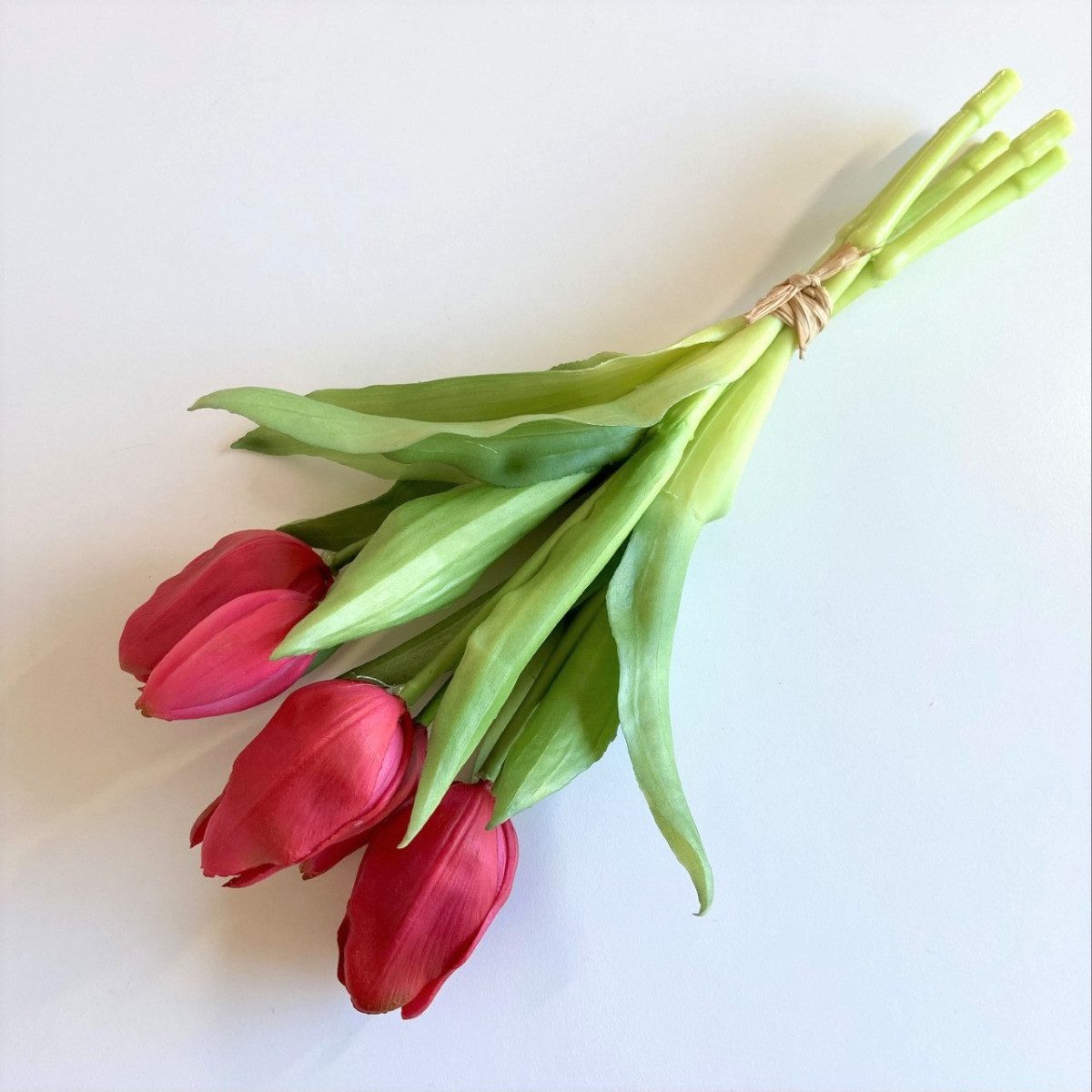 Kunsttulpe Tulpen Blumenstrauß künstlichLEANA, pink-grün, 25cm, Ø20cm Tulpe, artplants, Höhe 30.0 cm