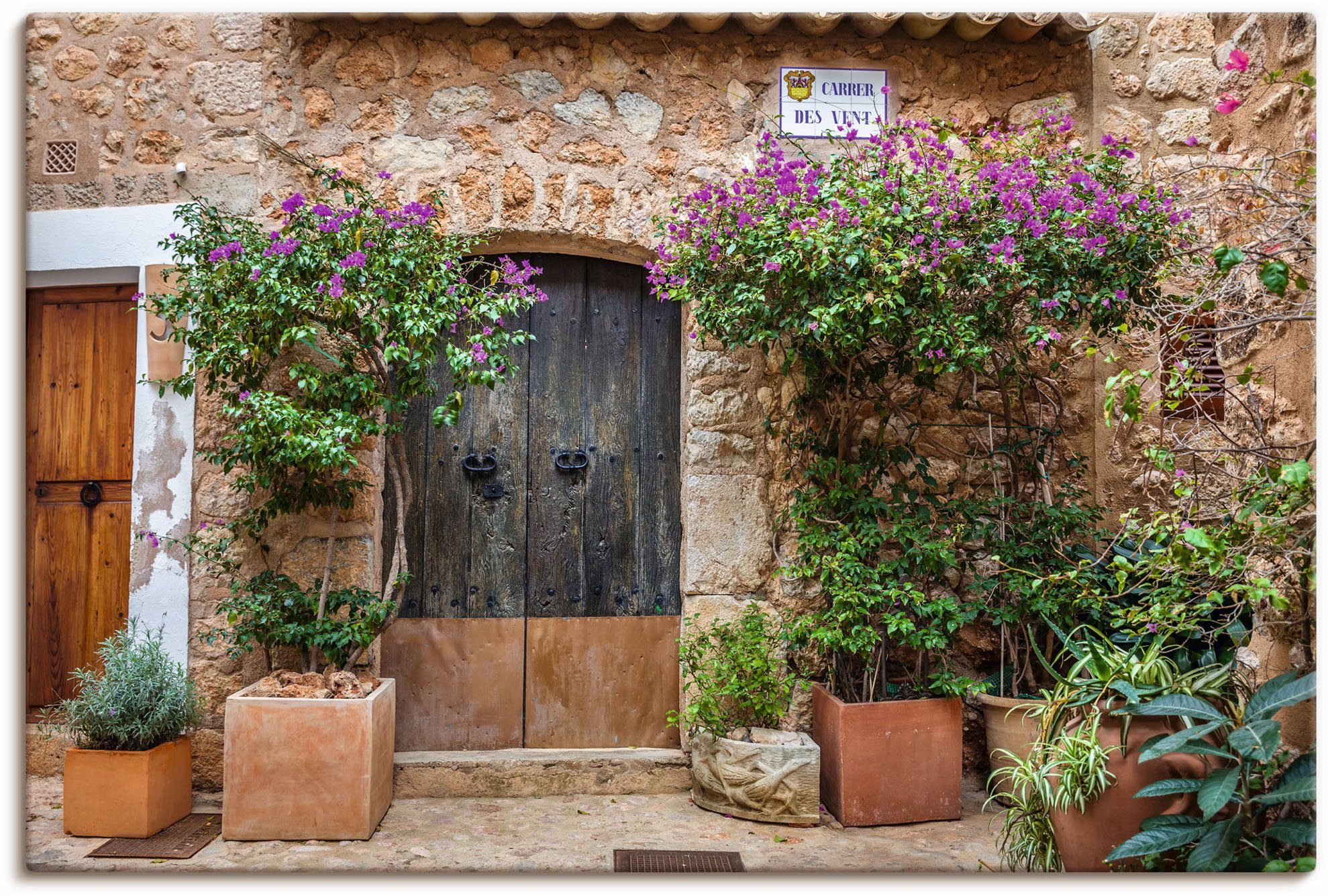 Türen Größen Altstadtgasse Wandaufkleber Fornalutx & St), Fenster Wandbild (1 Alubild, oder versch. Poster in als Mallorca, Dorf Artland Leinwandbild, im