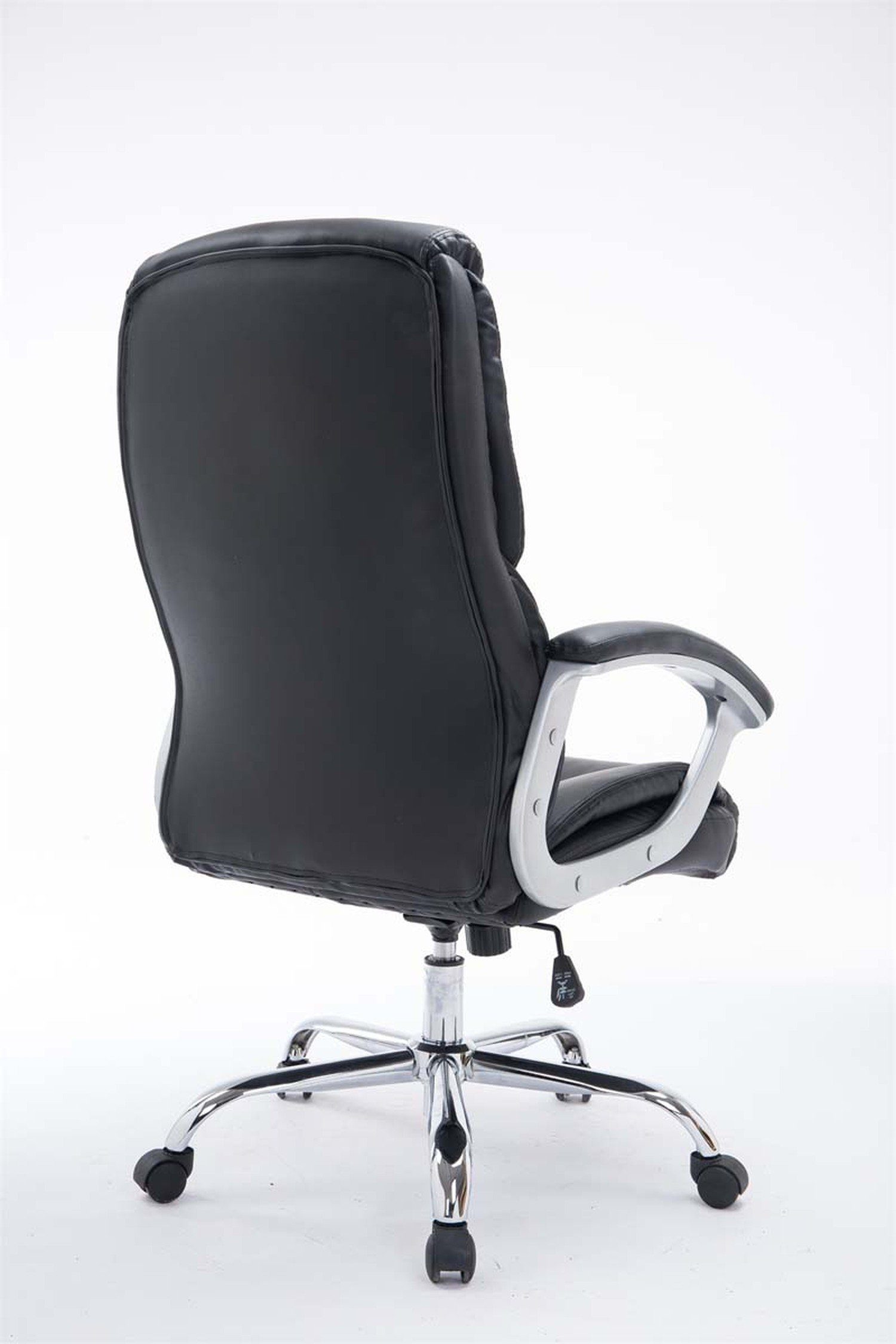 höhenverstellbar Bürostuhl chrom bequemer Kunstleder - mit Metall Rhodos - Sitz: und schwarz 360° TPFLiving Rückenlehne drehbar, Gestell: