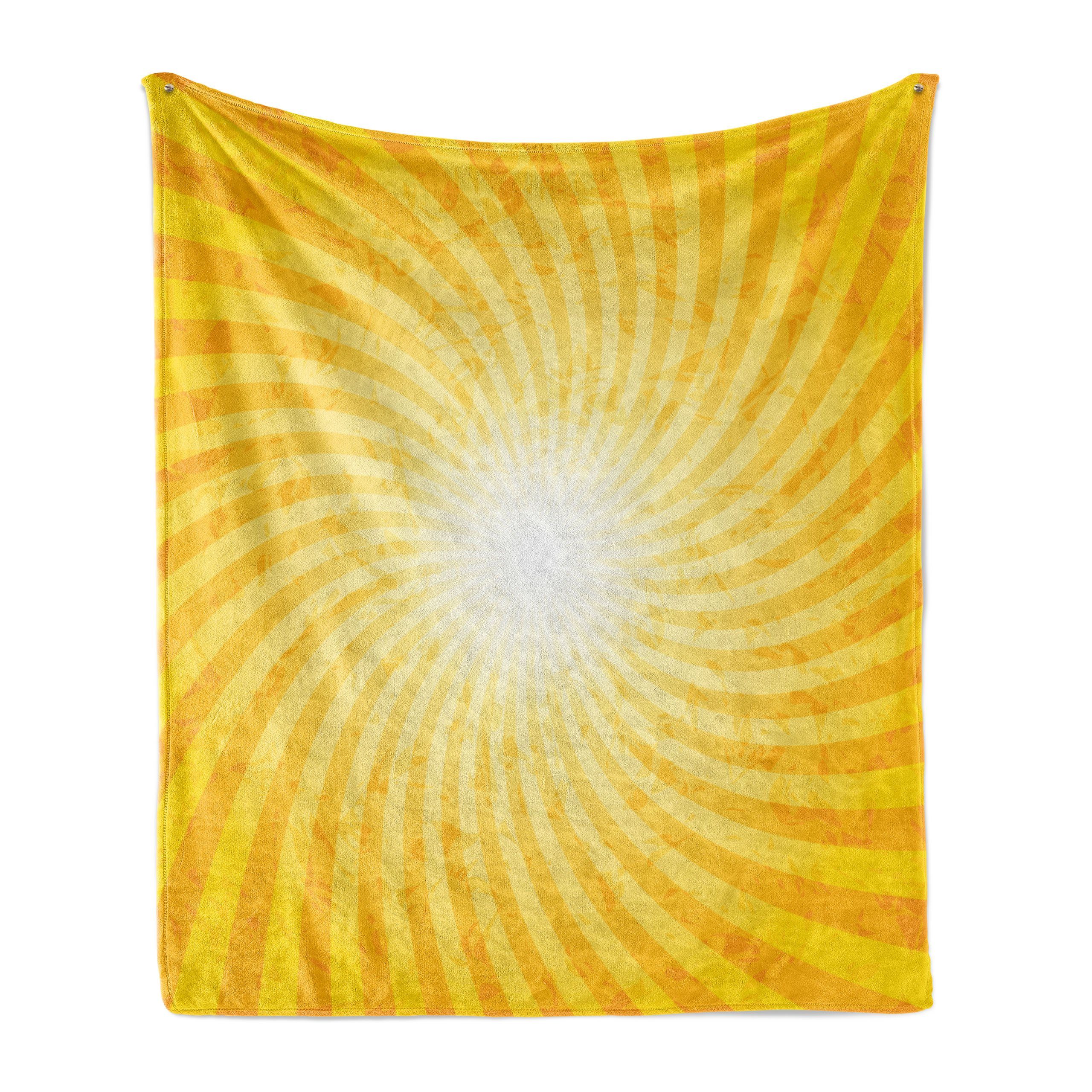 Wohndecke Gemütlicher Plüsch für den Innen- und Außenbereich, Abakuhaus, Abstrakt Sunburst Spirale Stripes