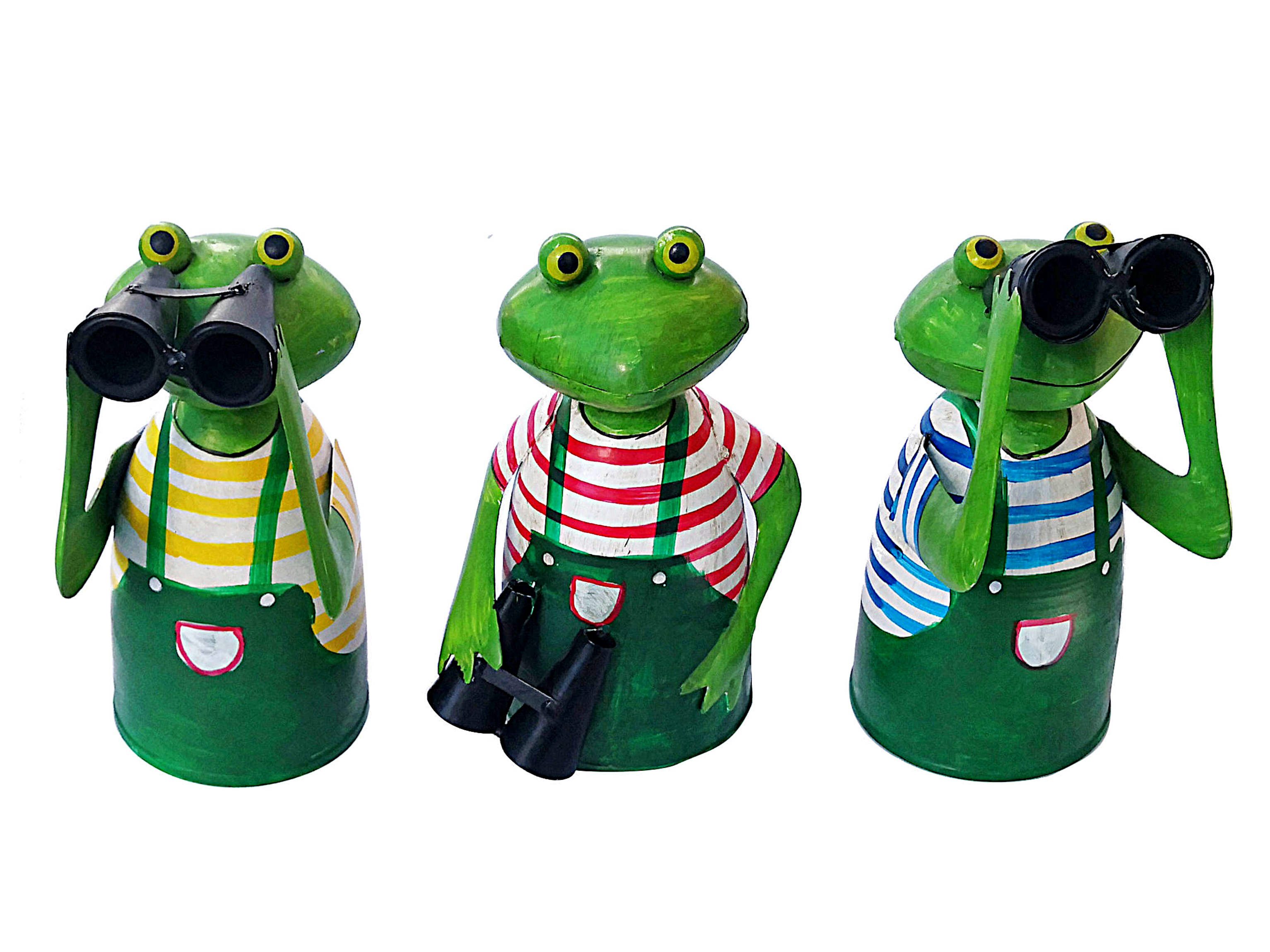 Paulslandhaus Gartenfigur Zaunhocker FROSCH mit FERNGLAS günstig online kaufen