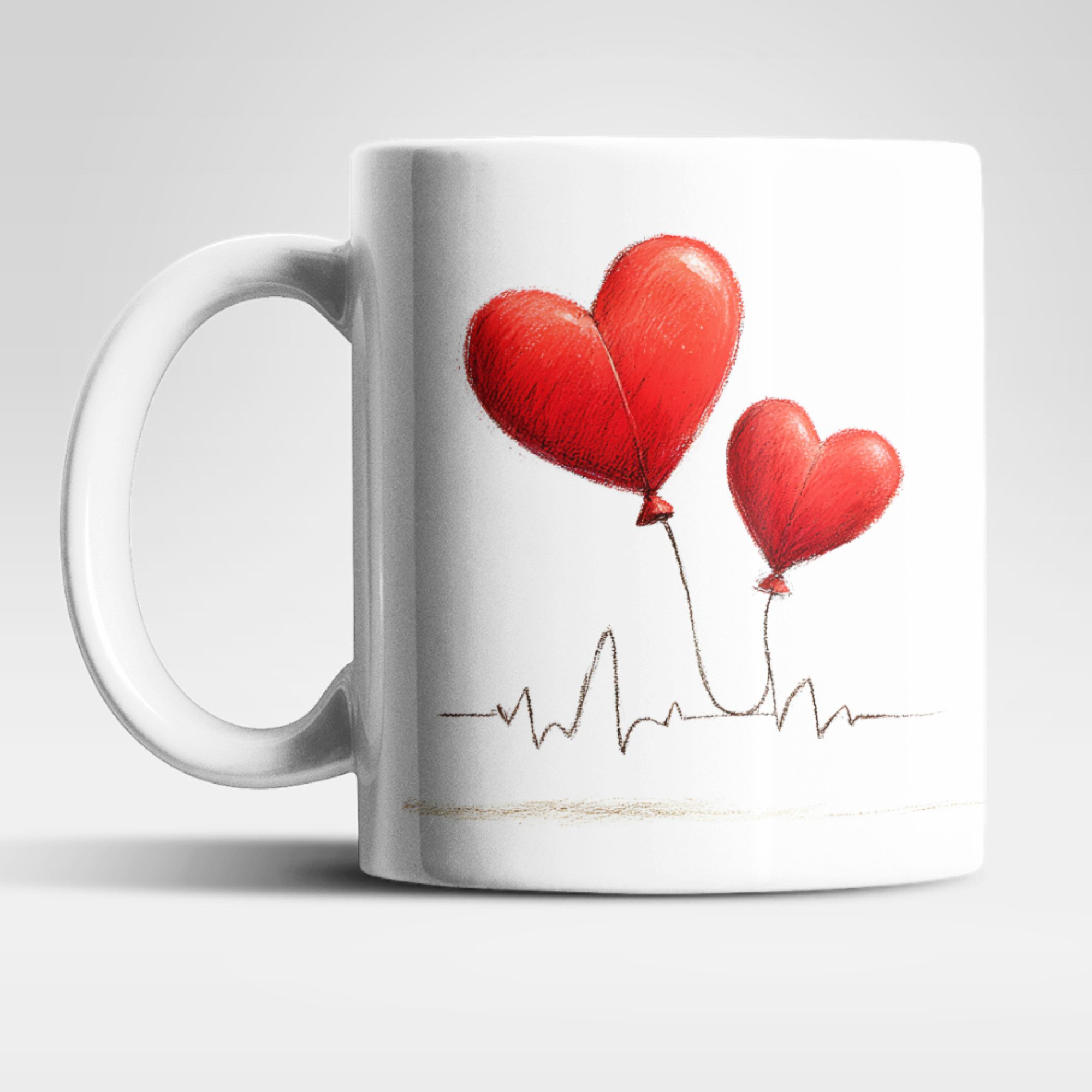 WS-Trend Tasse Liebe Love Herzen Valentinstag Kaffeetasse Teetasse Tasse Geschenkidee, 1-tlg., Keramik