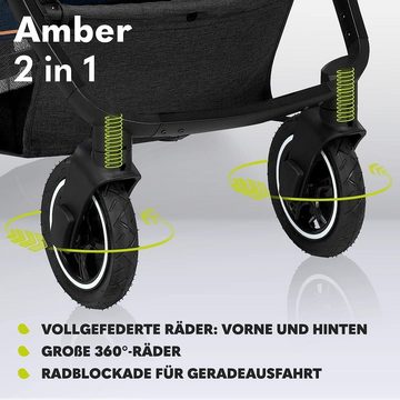 lionelo Kombi-Kinderwagen Amber, Tasche Moskitonetz Regenschutz Schutzüberzug 2in1