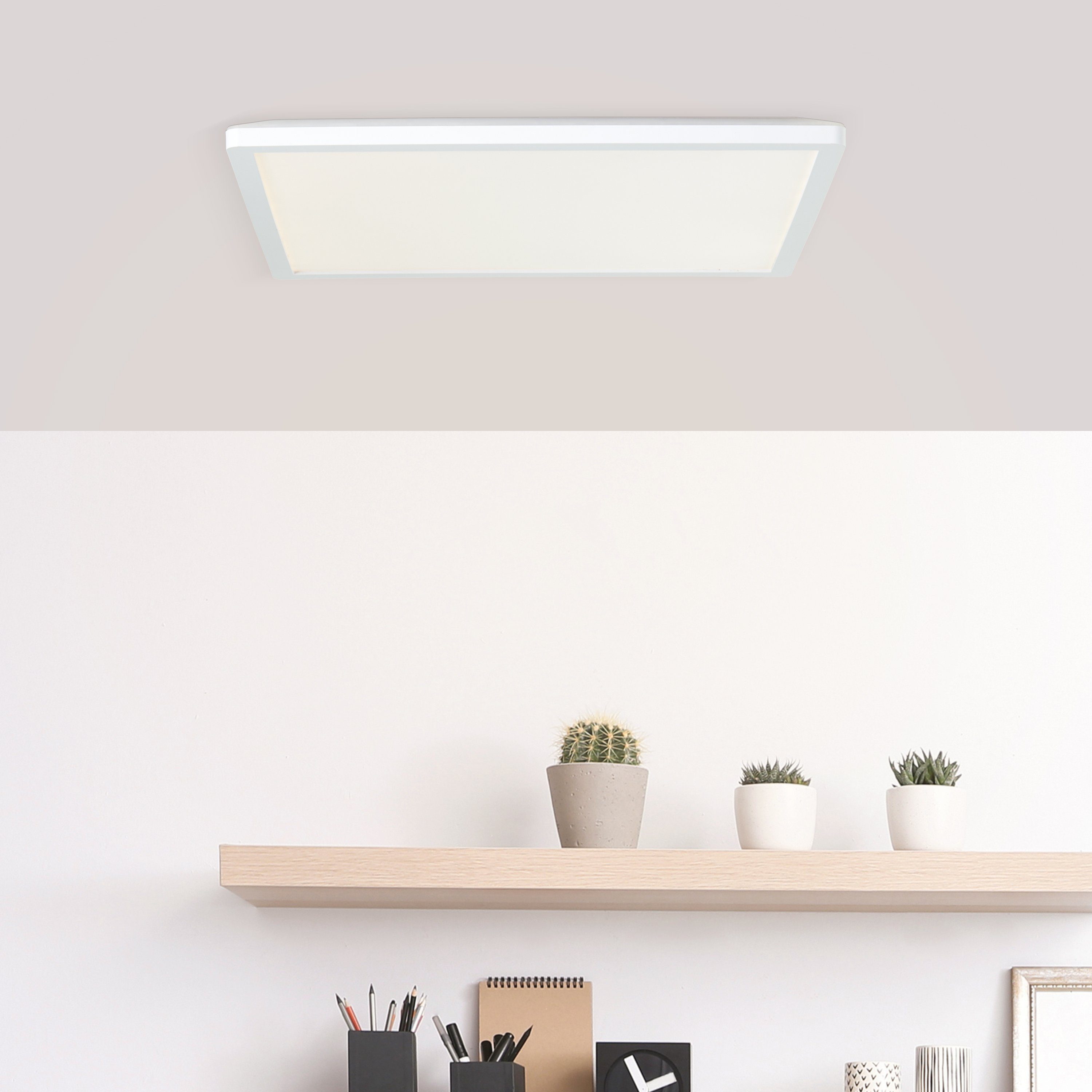 Lightbox LED Deckenleuchte, LED fest integriert, kaltweiß, LED Deckenaufbau-Paneel, 42 x 42 cm, 3200 lm, 4000 K, weiß