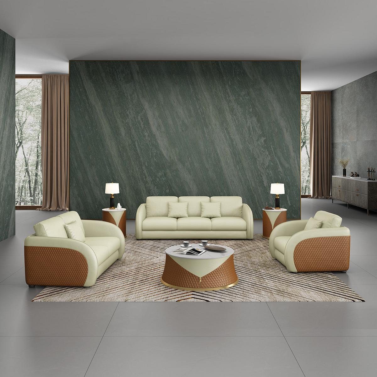 JVmoebel 2-Sitzer, Ledersofa Couch Wohnlandschaft 2 Sitzer Design Modern Sofa Grün