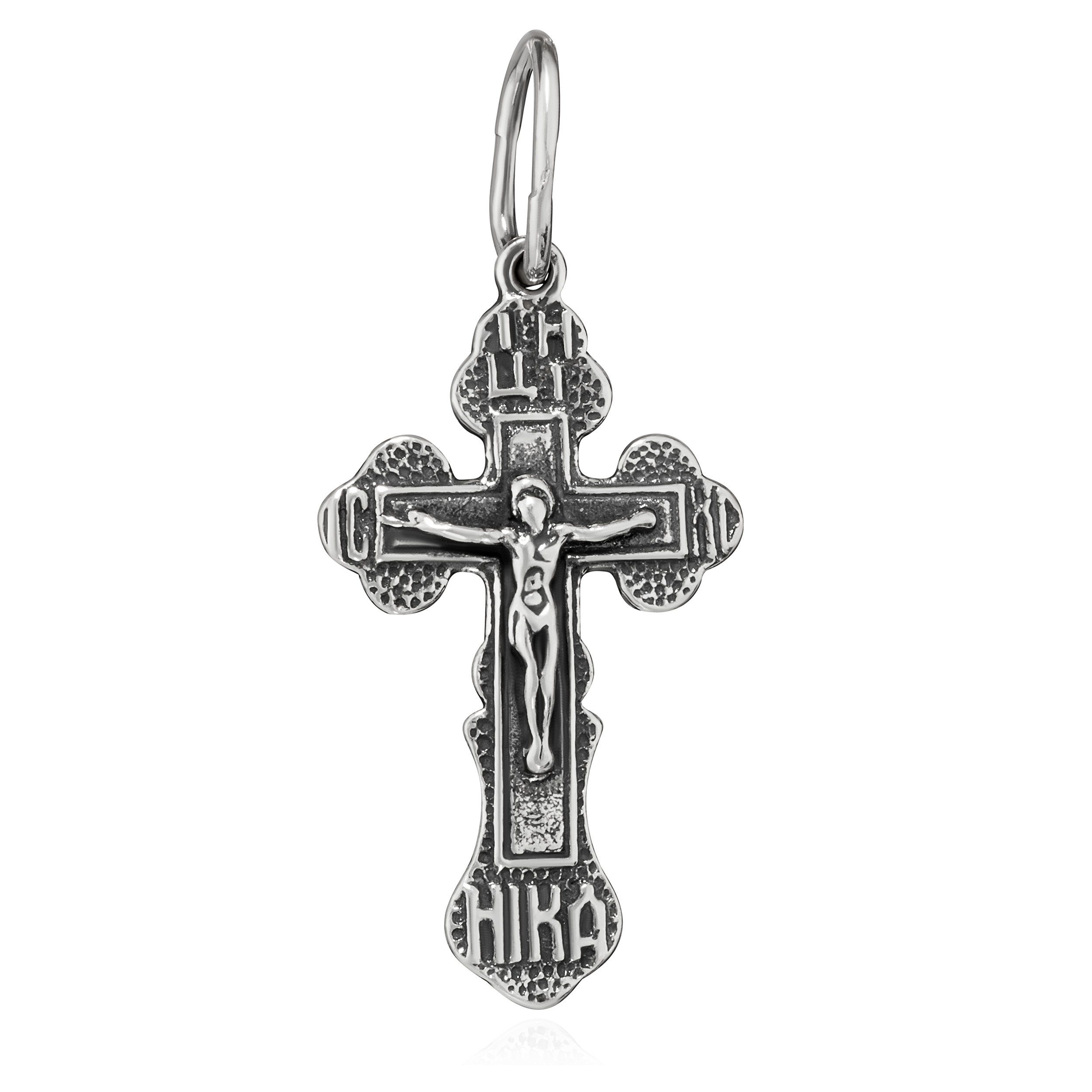 Kreuzanhänger Kettenanhänger Jesus Kreuz 925 Silber Orthodoxe An