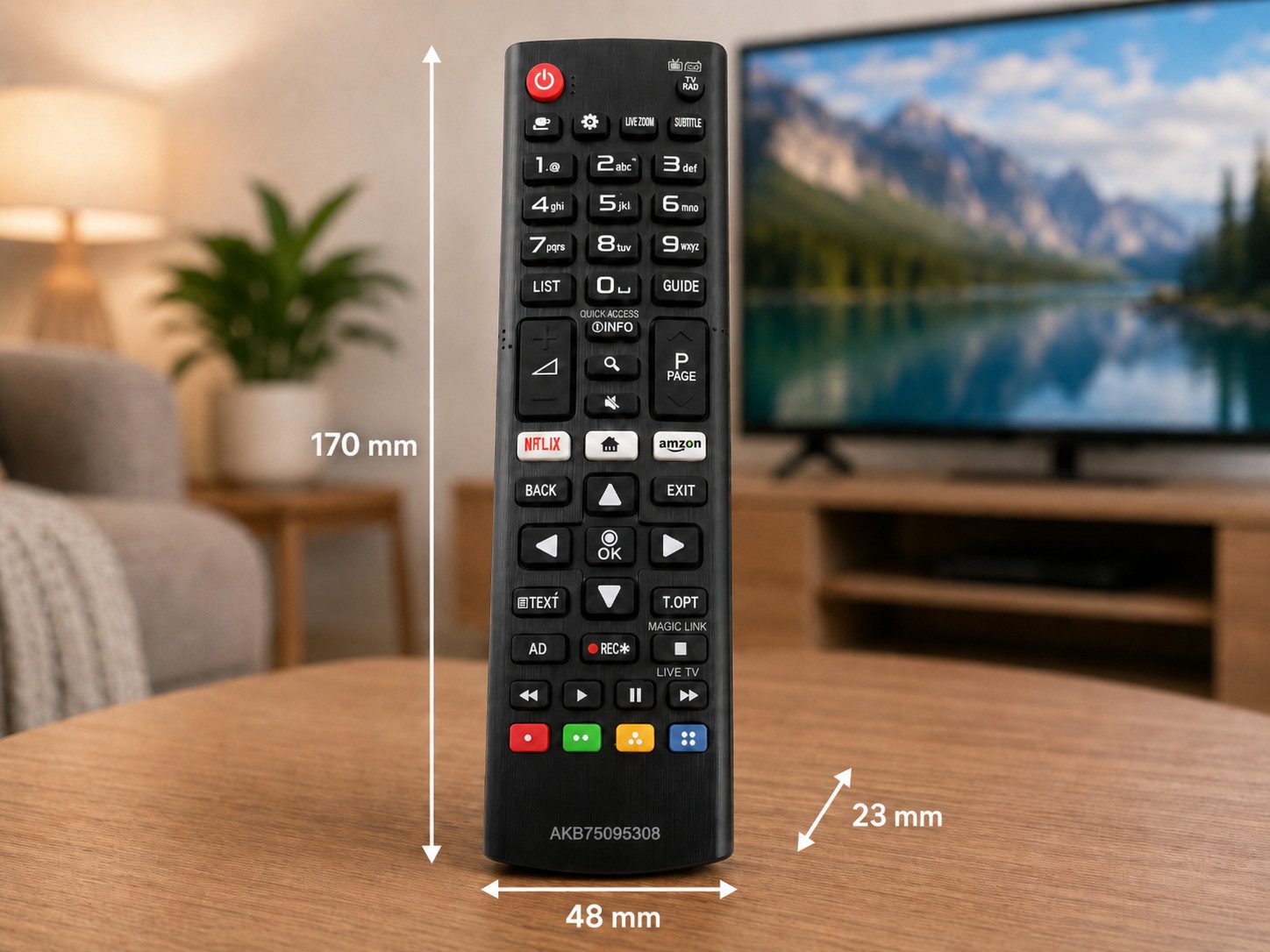azurano Ersatz für LG AKB75095308 Universal-Smart-TV-Fernbedienung (Direkttasten für Netflix & Amazon Video)
