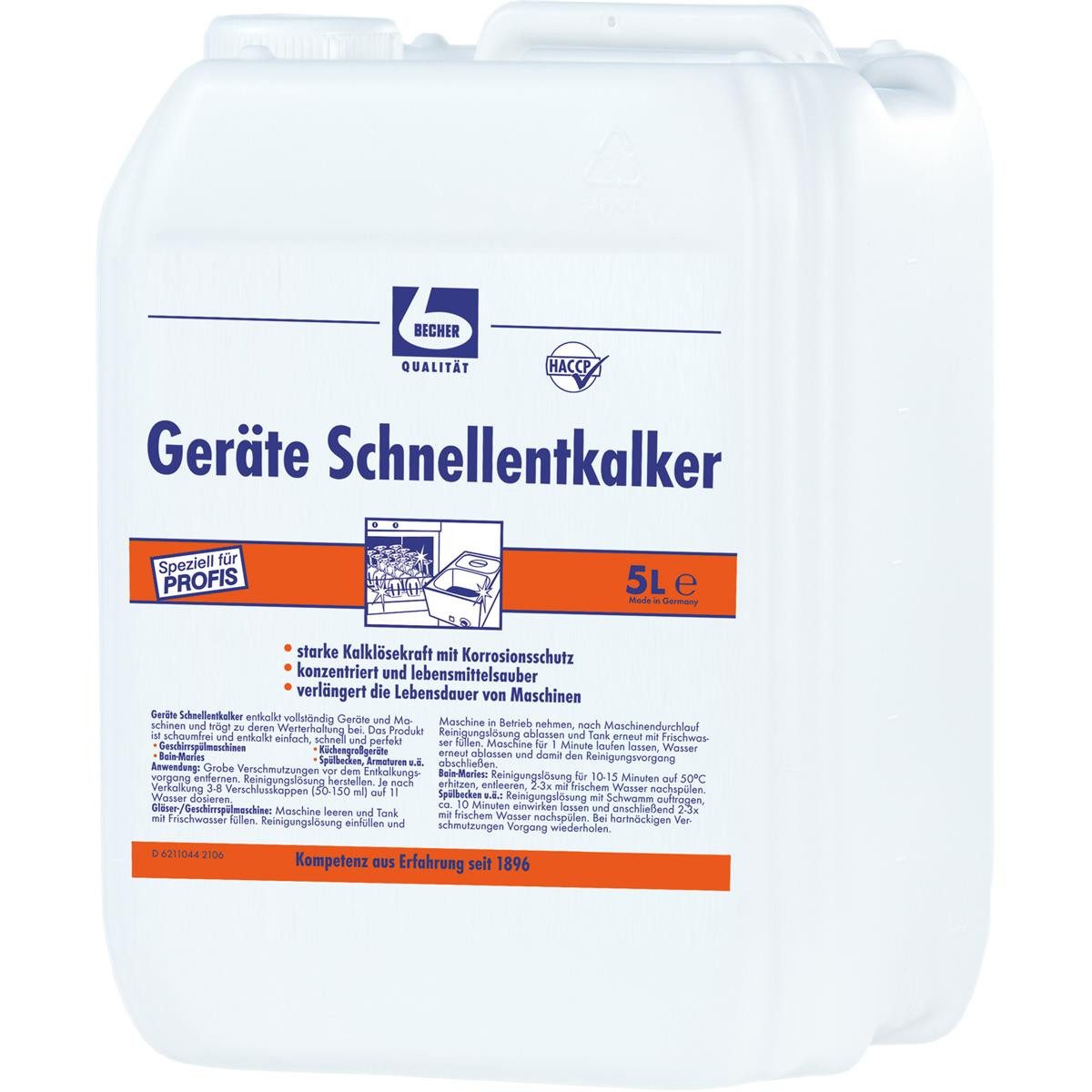 Dr. Becher Dr. Becher Schnellentkalker 5 Liter Spezialwaschmittel