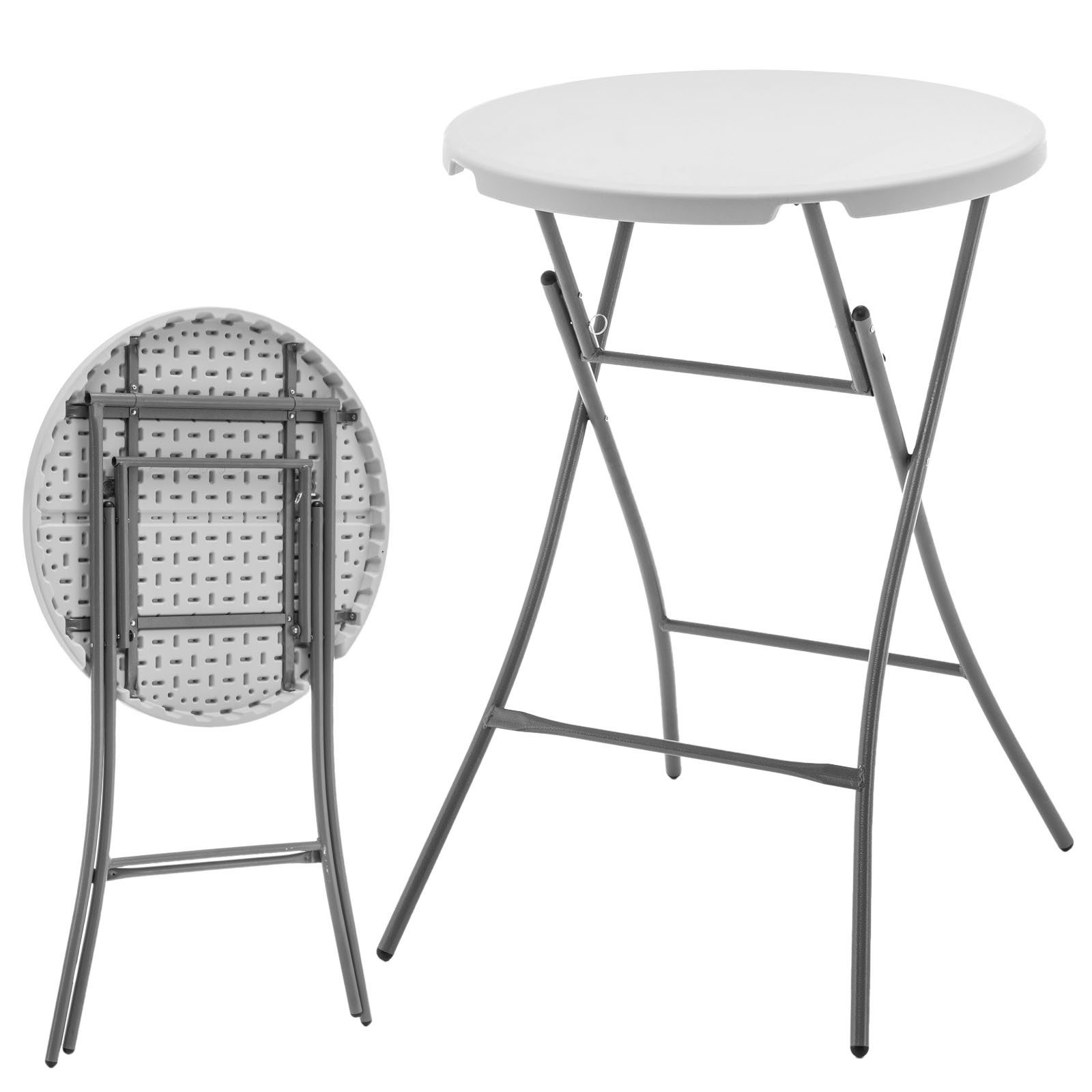 Floordirekt Klapptisch Nagano Rund Ø80 cm, Klappbar & leicht, Belastbar bis zu 75 kg