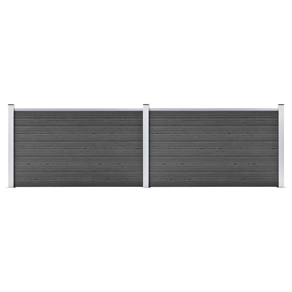 Thumbnail - vidaXL Gartenzaun, Zaunelement Set WPC 353x105 cm Schwarz