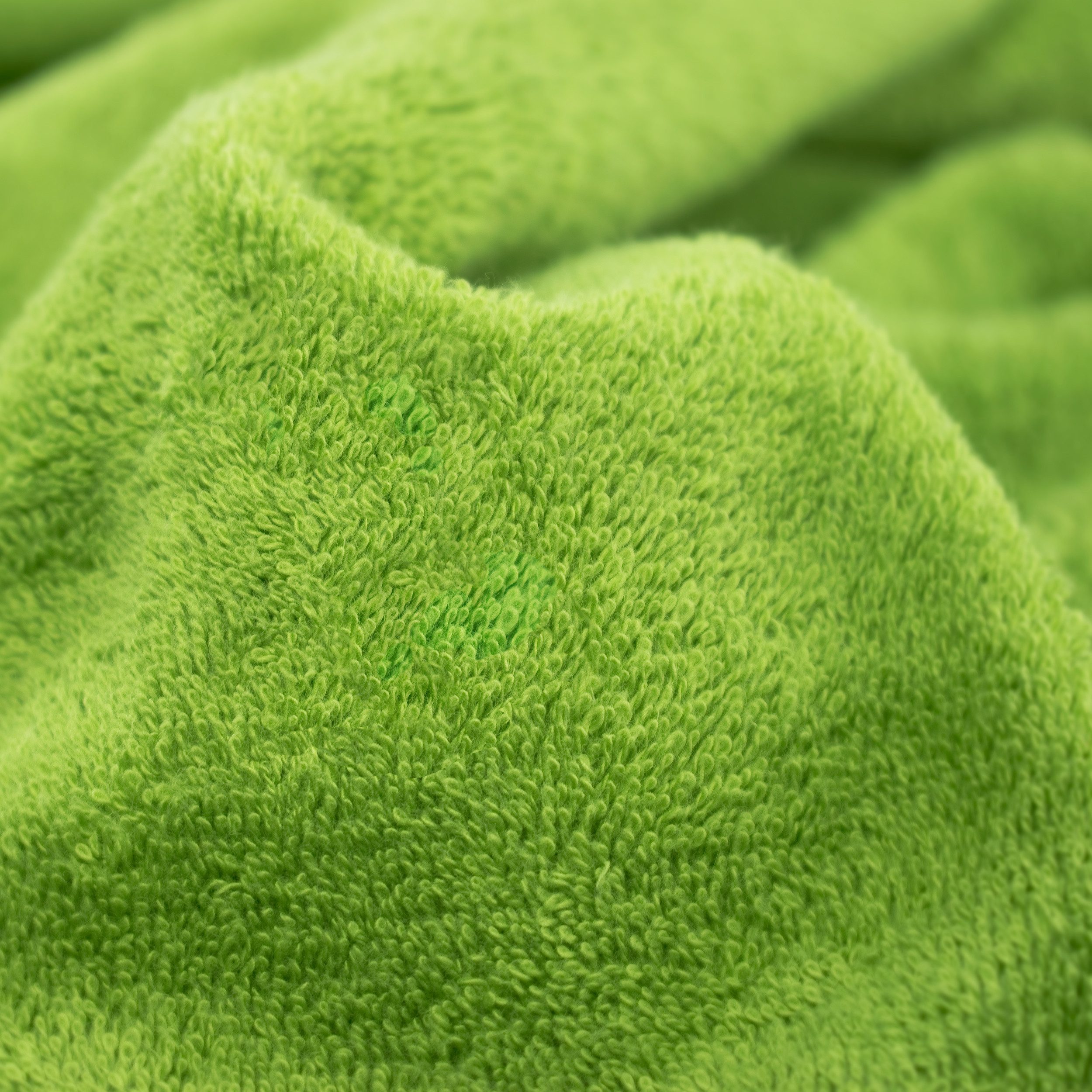 Möve Waschhandschuh Superwuschel 100% Premium Cotton Baumwolle, Walkfrottier (1-St), mit Biesenbordüre und praktischem Kordelaufhänger, einfarbig, weich – Bild 2 von 5