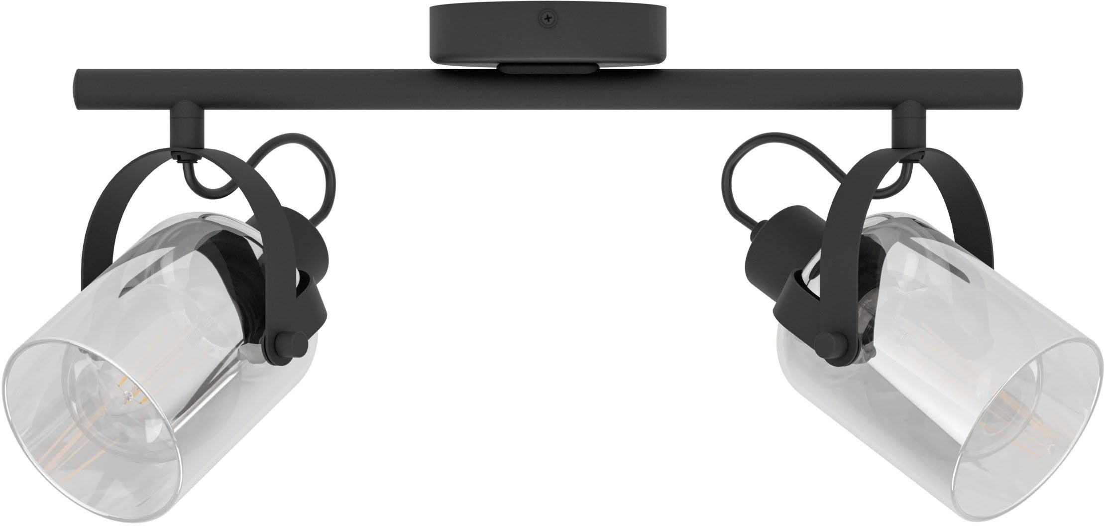 EGLO Deckenspot BERREGAS Spotlampe - Stahl - E27 - 2X40W - IP20, ohne Leuchtmittel, Wandleuchte, Wandspot, schwenkbar, Strahler, L44 x B11 x H24 cm
