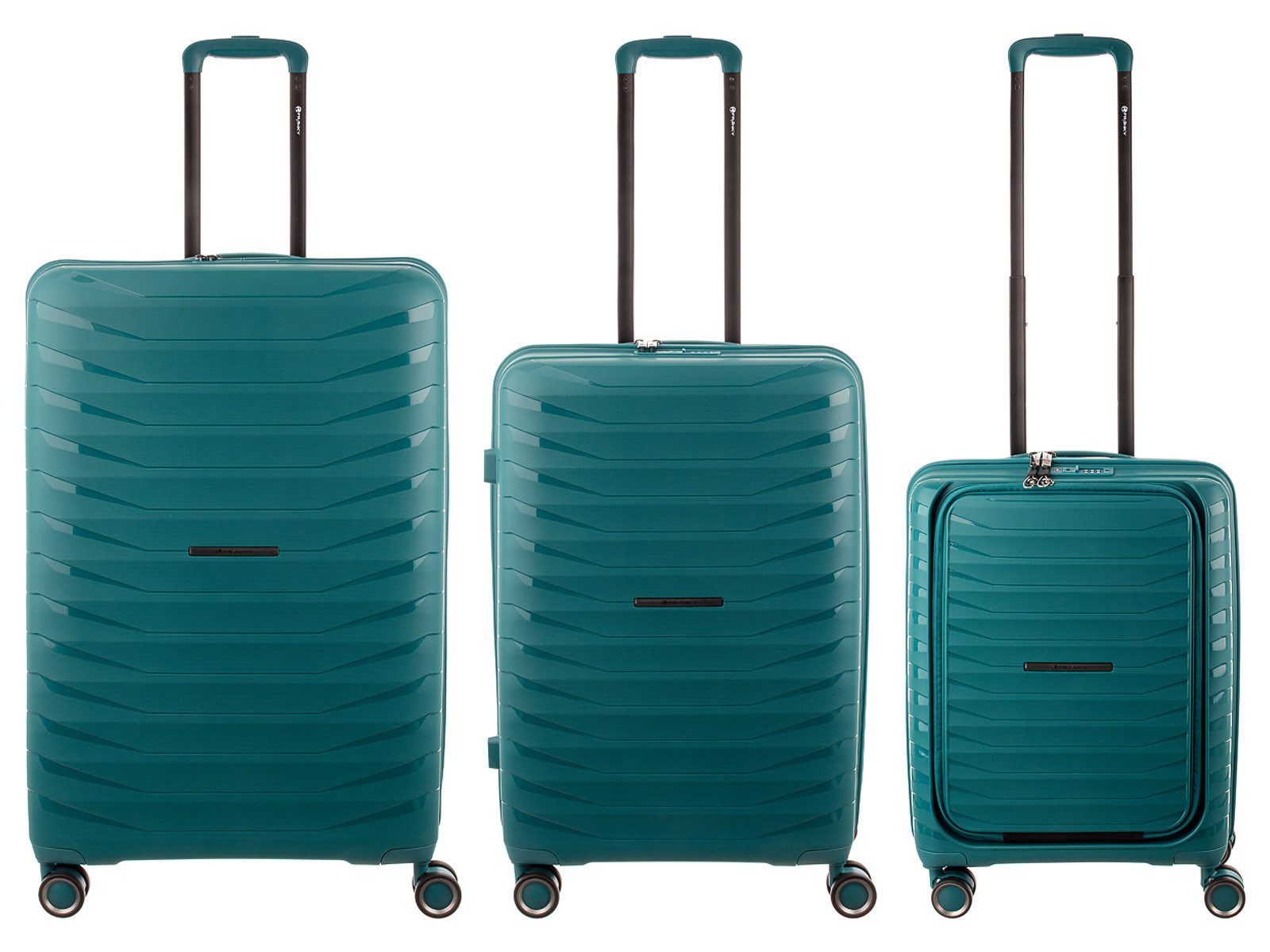 Franky Kofferset Koffer 3er Set PP15-55-L/69DF/77DF Spinner Gr. S/M/L, 4 Rollen, (SET, 1 tlg., 1), Dehnfalte