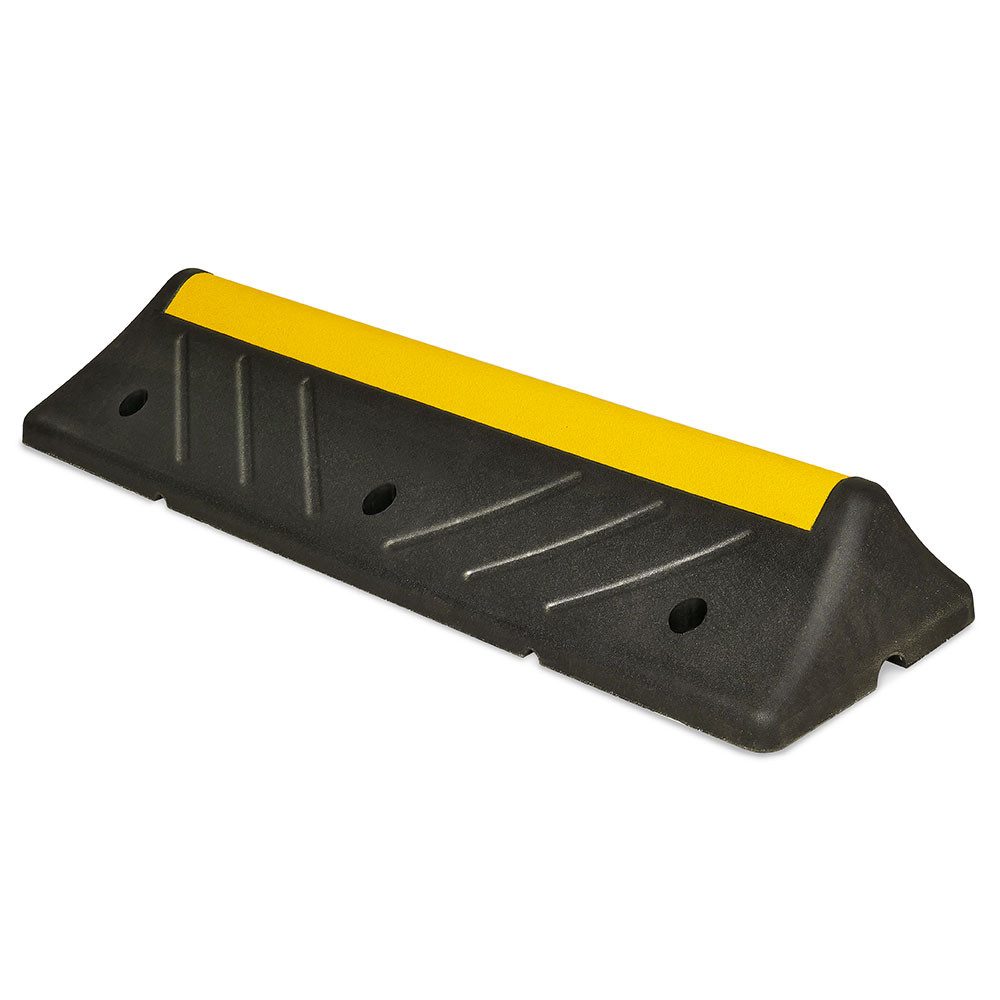 BRB-Lagertechnik Absperrpfosten Radstop, Parkplatzbegrenzer mit Reflexstreifen, LxTxH 1000x300x150mm, Ideal zur Begrenzung von Park- und Ladeflächen