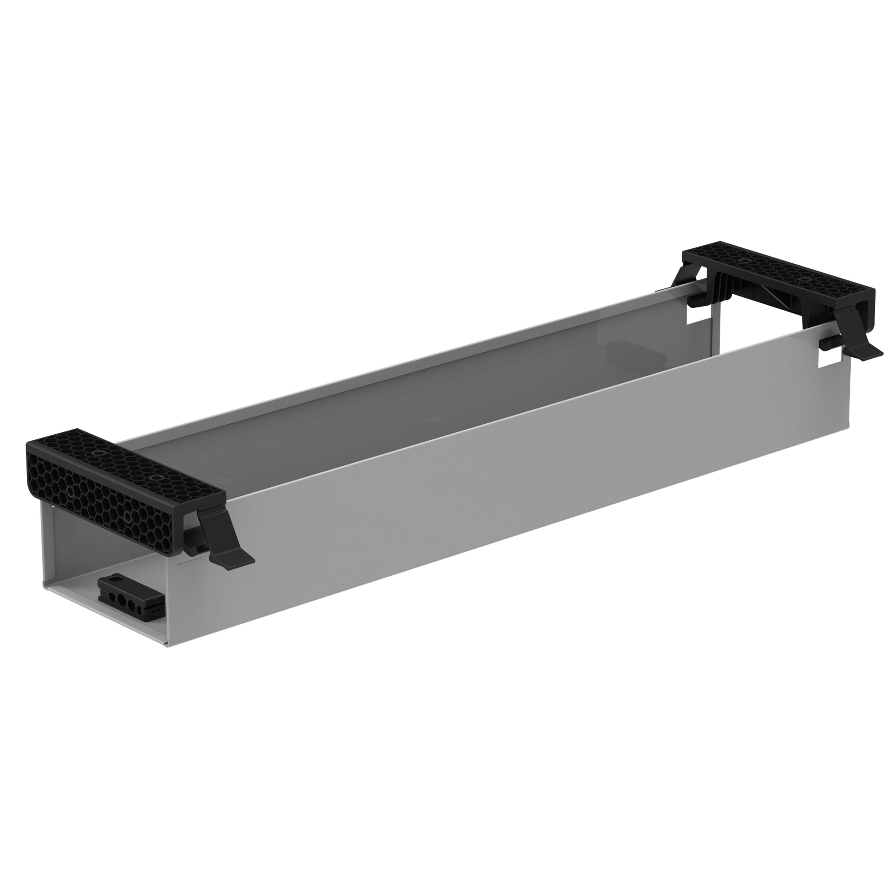 boho office® Kabelkanal, Kabelwanne 57 cm in silber, beidseitig klappbar mit viel Stauraum