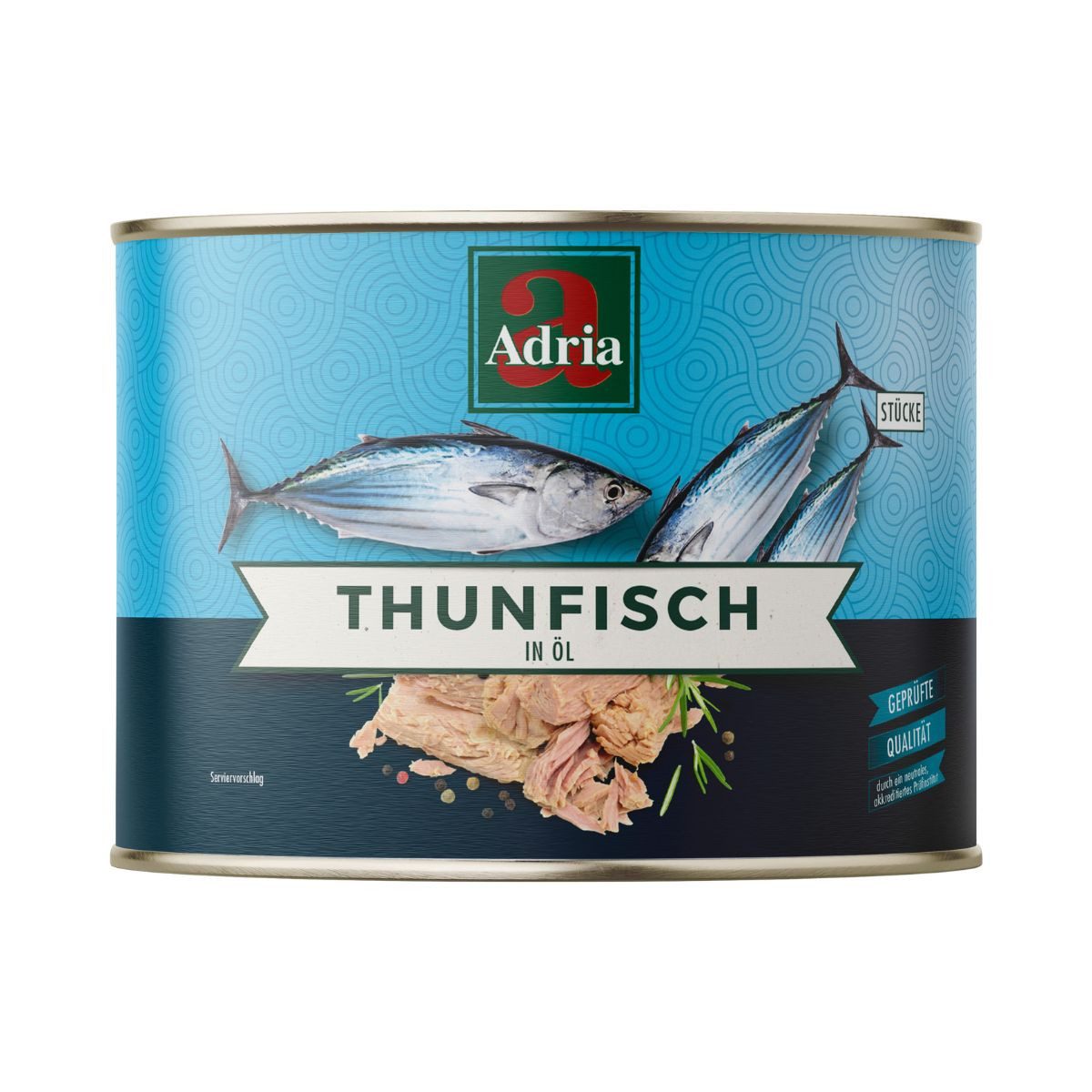 La Perla Fischkonserve, La Perla oder Adria Thunfisch Stücke in Öl eingelegt 1705g 3er Pack