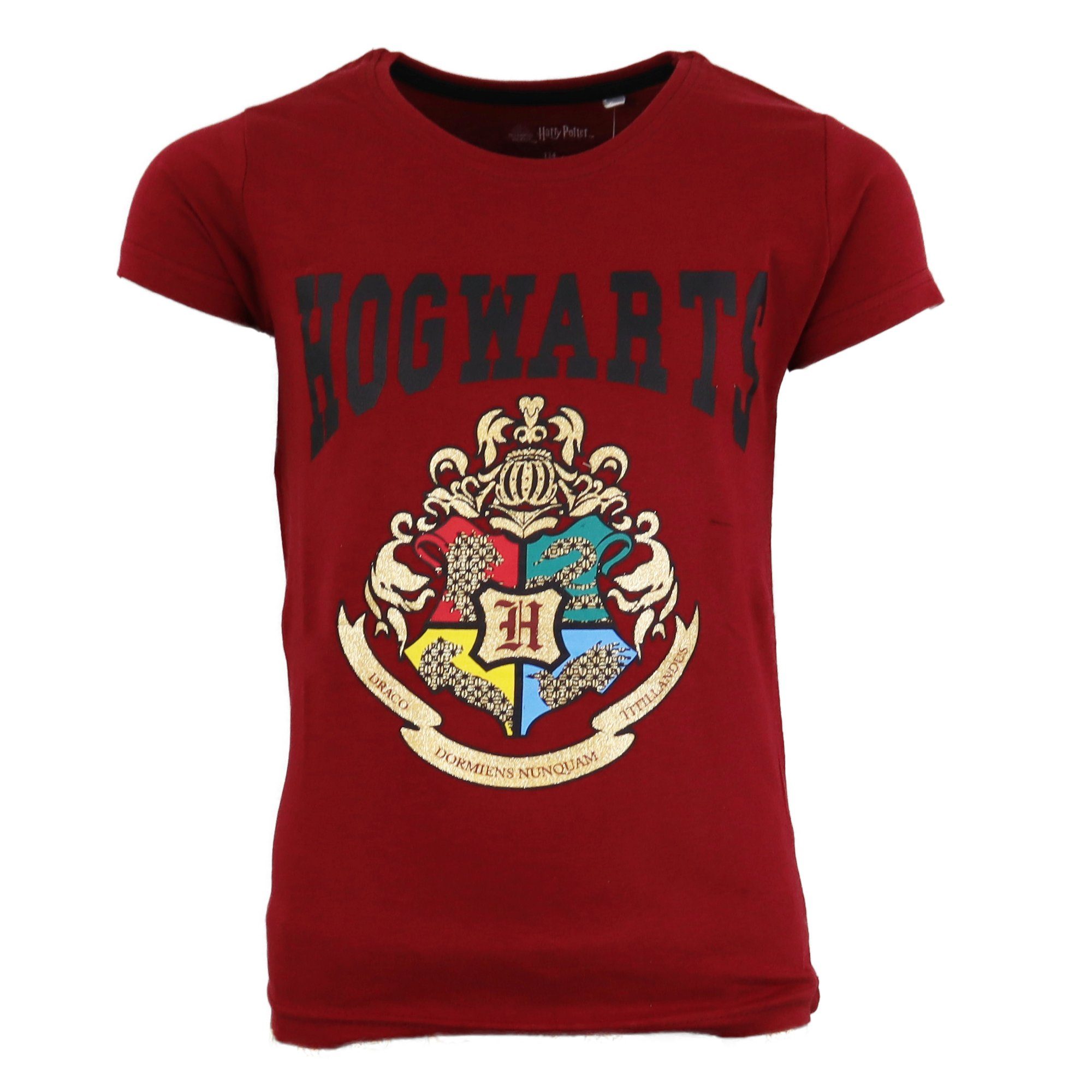 Harry Potter Print-Shirt Harry Potter Hogwarts Kinder Jugend T-Shirt Gr. 134 bis 164, 100% Baumwolle, Braun oder Weiß