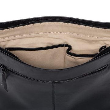 FEYNSINN Umhängetasche Leder Schultertasche Damen SELVA, Handtasche Echtleder für Damen, Umhängetasche schwarz