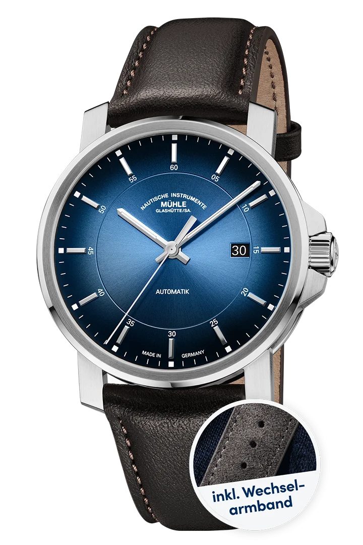Nautische Instrumente Mühle Glashütte/Sa. Automatikuhr Herrenuhr Mühle Glashütte Automatik 29er Casual mit Wechselarmband