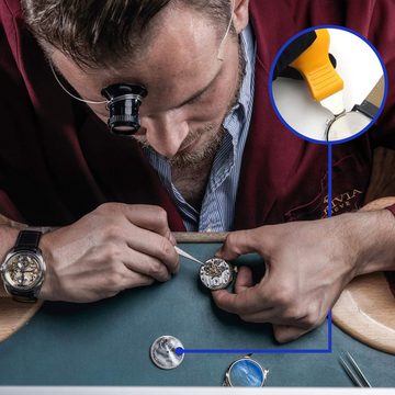 Retoo Werkzeugset Uhrenwerkzeug Set Werkzeug Gehäuseöffner Uhrmacherwerkzeug Reparatur, (Packung, Bits,Schraubenschlüssel,Schlitzschraubendreher, Band Verkürzer, Cutter), Vielfältige Anwendungsmöglichkeiten, großer Satz, praktisches
