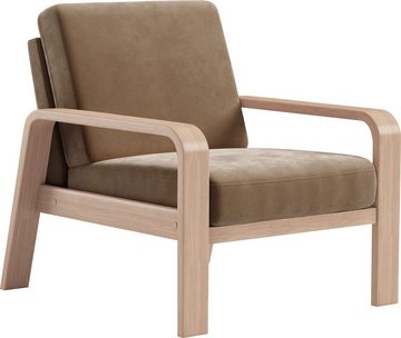 sit&more Sessel Kolding, Armlehnen aus Buchenholz in natur, verschiedene Bezüge und Farben