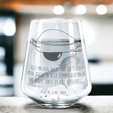 Mr. & Mrs. Panda Glas Avocado Yoga - Transparent - Geschenk, Wasserglas, Veggie, Trinkglas, Premium Glas, Elegantes Design