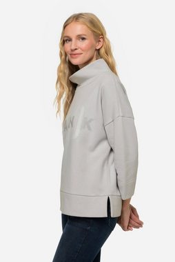 Laurasøn Sweatshirt Sweatshirt oversized SANDBANK-Druck Stehkragen