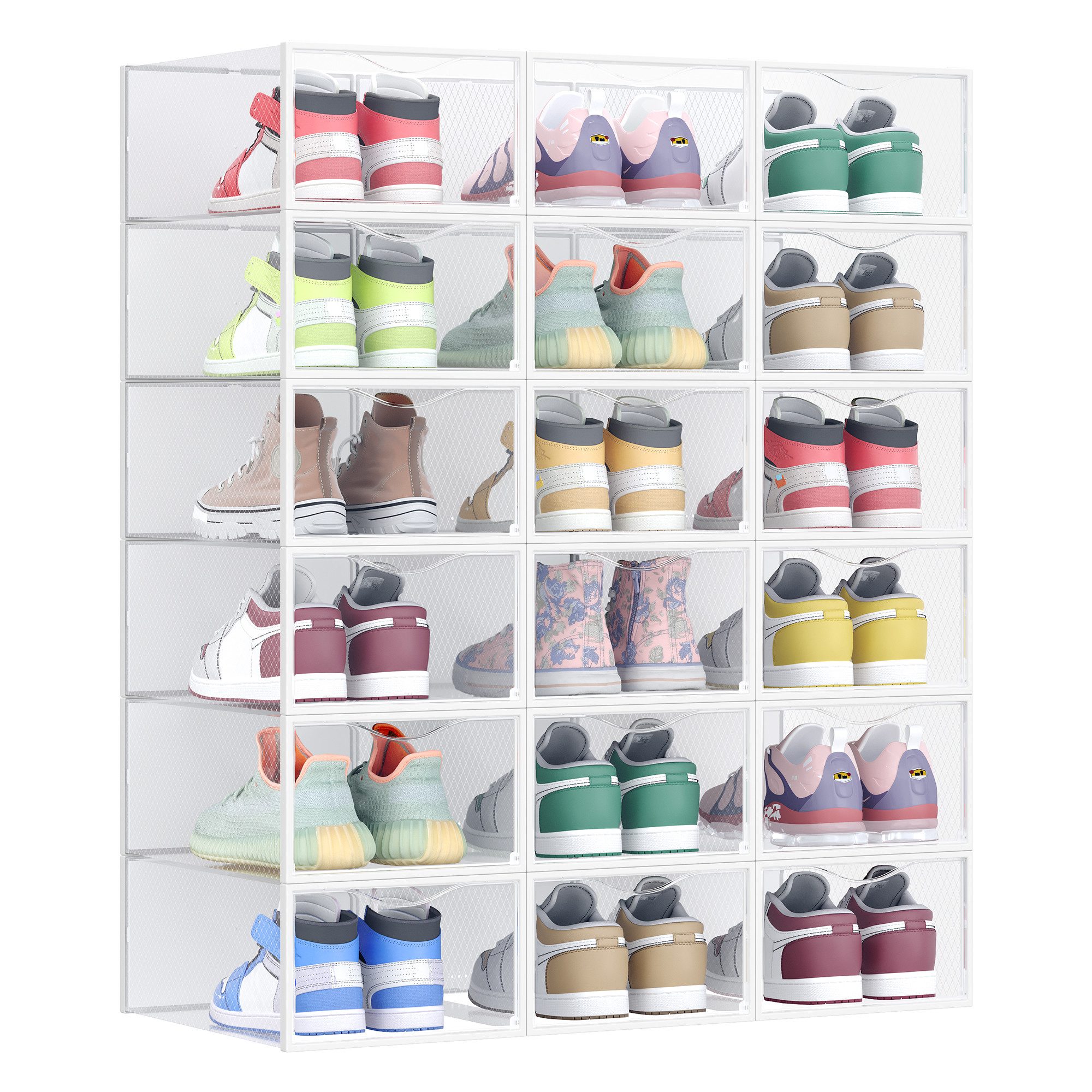 SONGMICS Schuhbox Schuh-Organizer (18 St), Коробки для обуви, 12/18er Set, durchsichtig, 33,2 x 23 x 14,5 cm