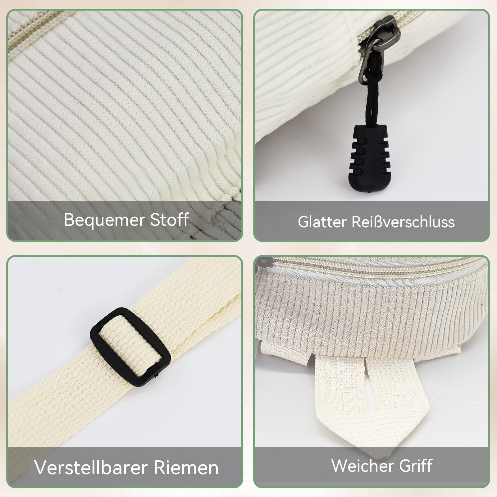 nsihing Rucksack Cord Rucksack Damen Klein, Süß Mini Rucksack Damen, Leicht, mit 2 Reißverschlusstaschen, Verstellbarem Gurt für Reisen