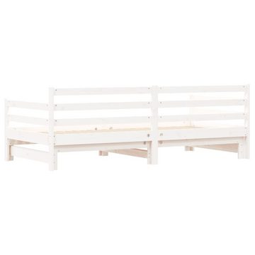 furnicato Bett Tagesbett Ausziehbar Weiß 80x200 cm Massivholz Kiefer