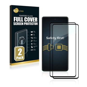 Savvies Xtreme Glass 2.5D Full Cover Panzerglas für Samsung Galaxy A52s 5G (schwarz) für Samsung Galaxy A52s 5G, Displayschutzglas, 2 Stück, Schutzglas klar