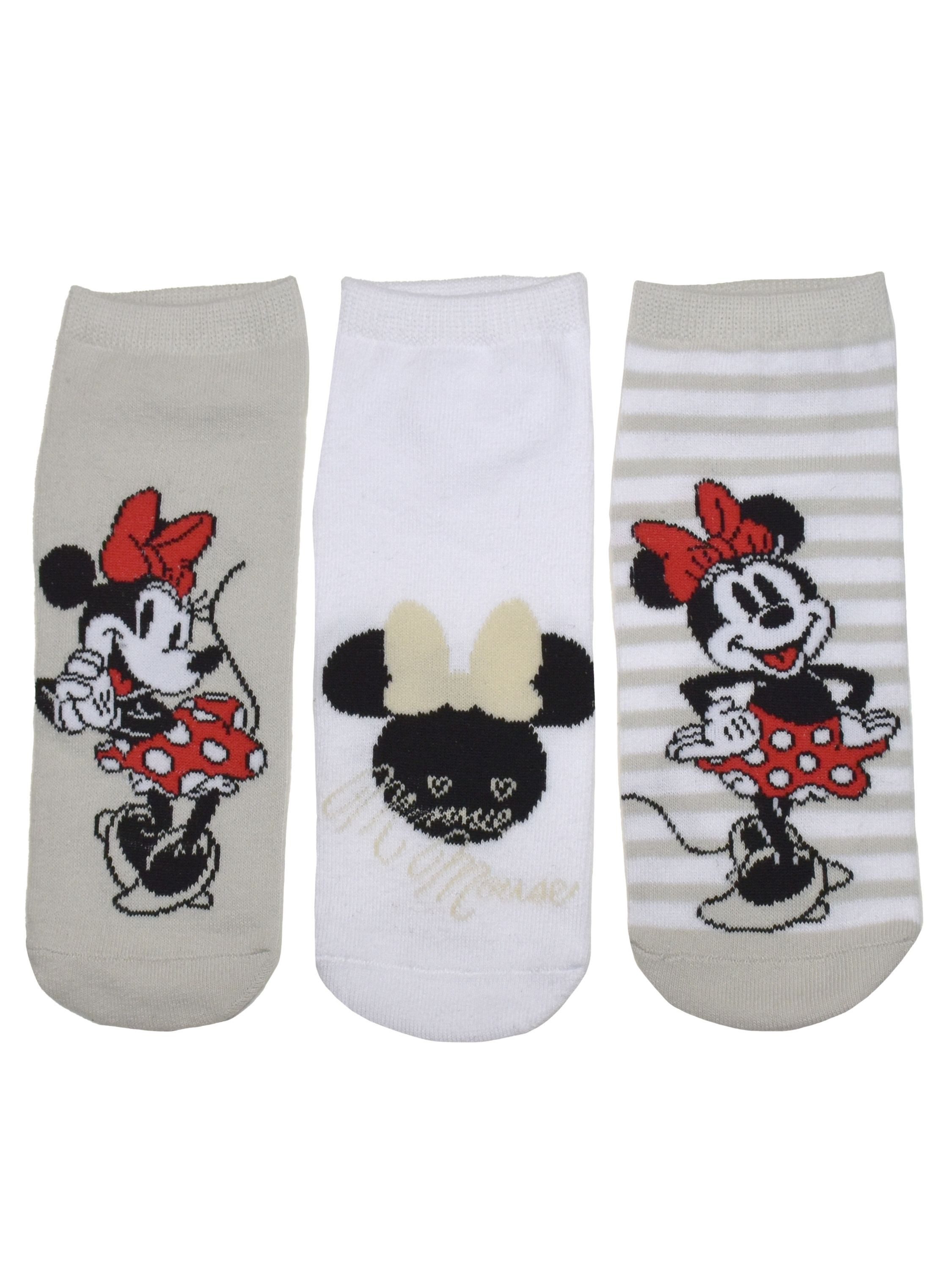 United Labels® Socken Disney Minnie Mouse Socken Sneaker Strümpfe (3er Pack) Originallizenz