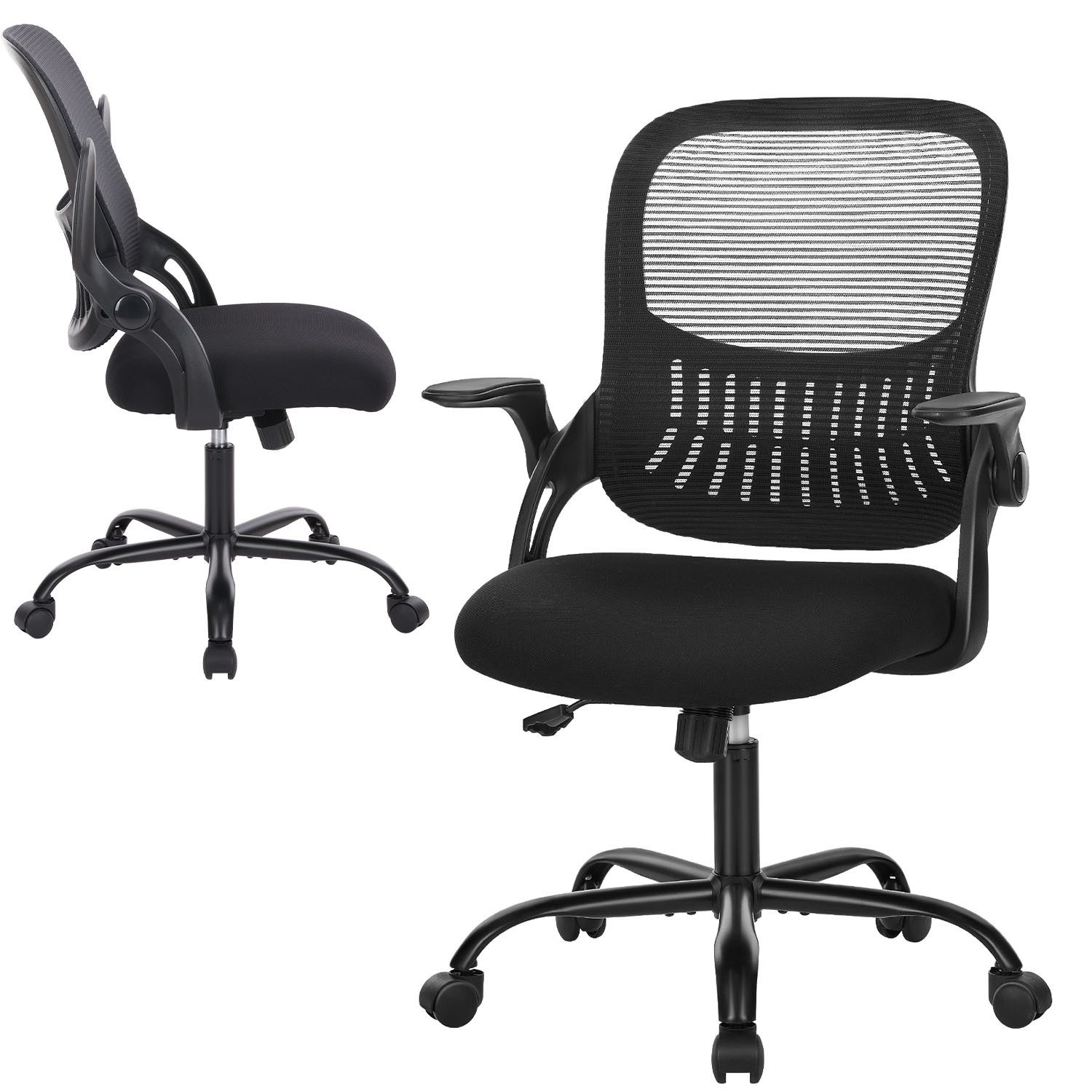 IDEASY Armlehnstuhl Chefsessel Bürostuhl Stoff Schreibtischstuhl Office Chair, Sessel mit verstellbarer Rückenlehne und Höhe, drehbaren Rädern