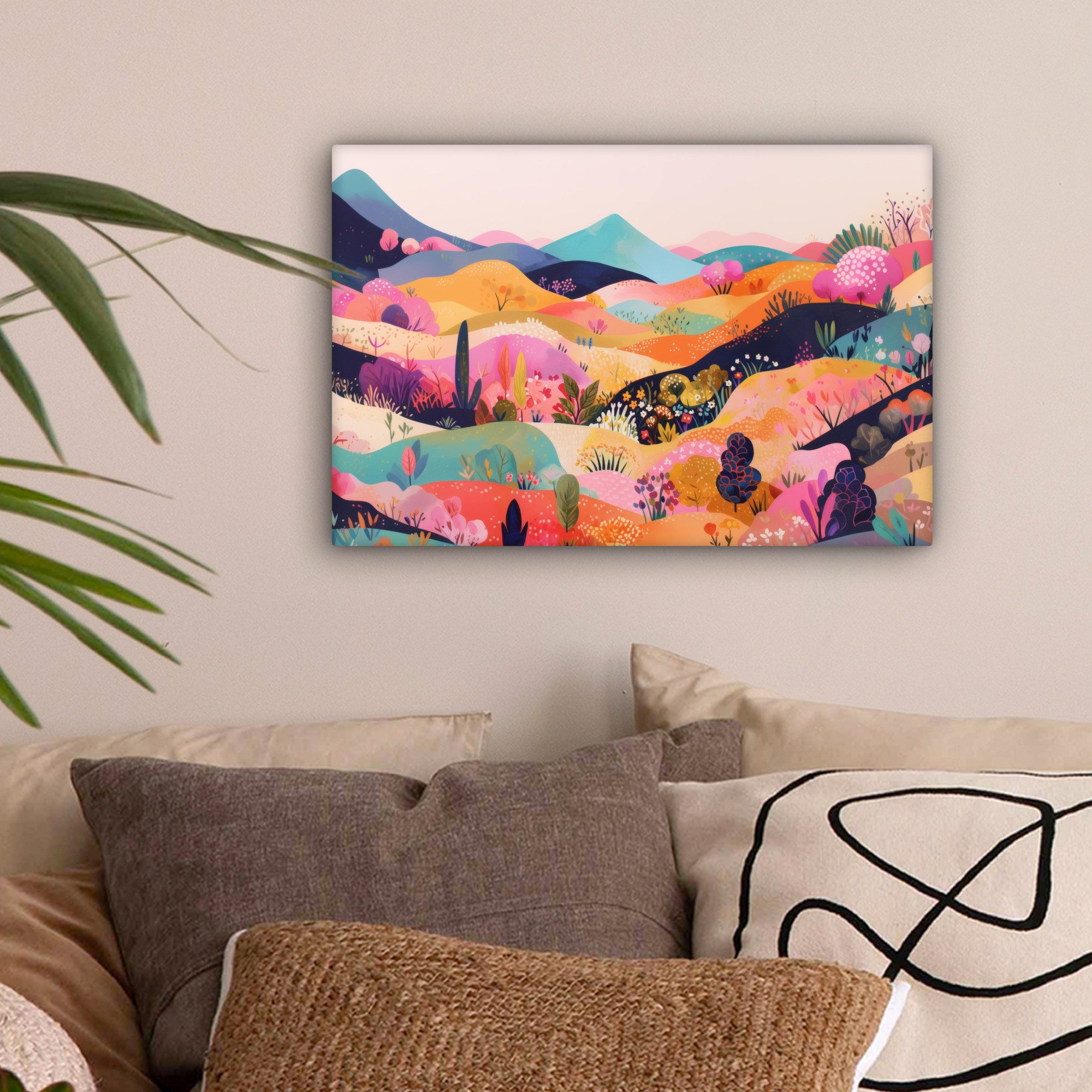 OneMillionCanvasses® Leinwandbild Wogende Hügel - Abstrakte Pflanzen - Vert günstig online kaufen