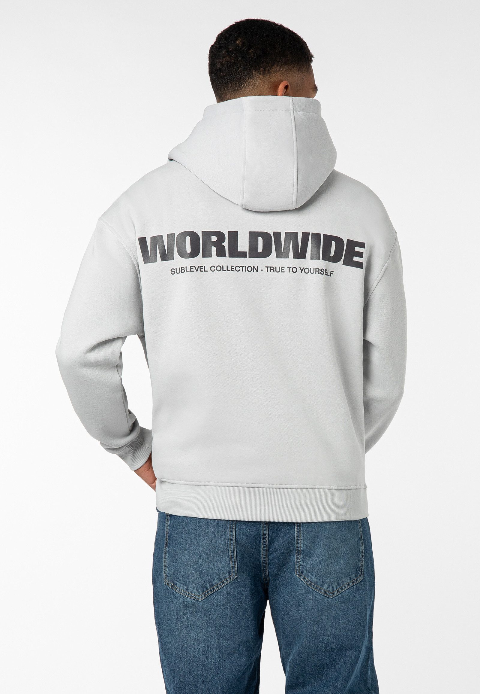 SUBLEVEL Hoodie Herren Kapuzenpullover Worldwide Print günstig online kaufen